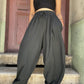 Bohem Lastik Bel Bağcıklı Siyah Kadın Pantolon