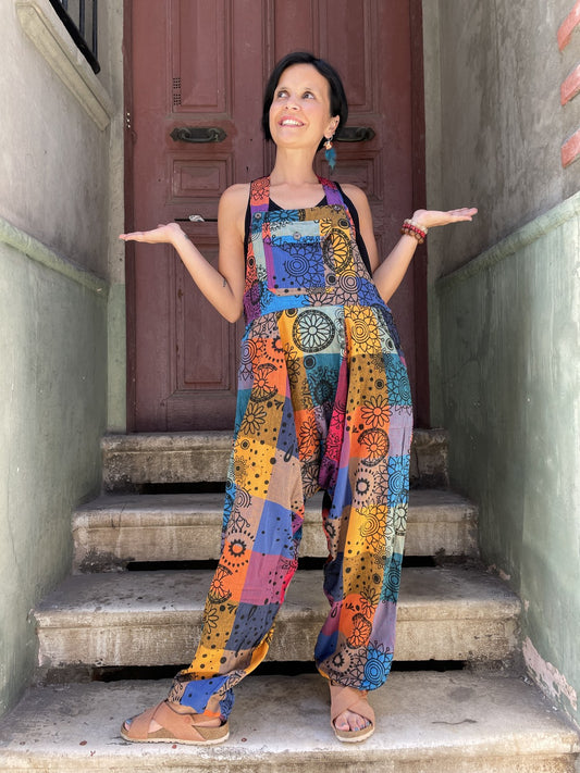 Nepal Patchwork Renkli Salaş Tulum