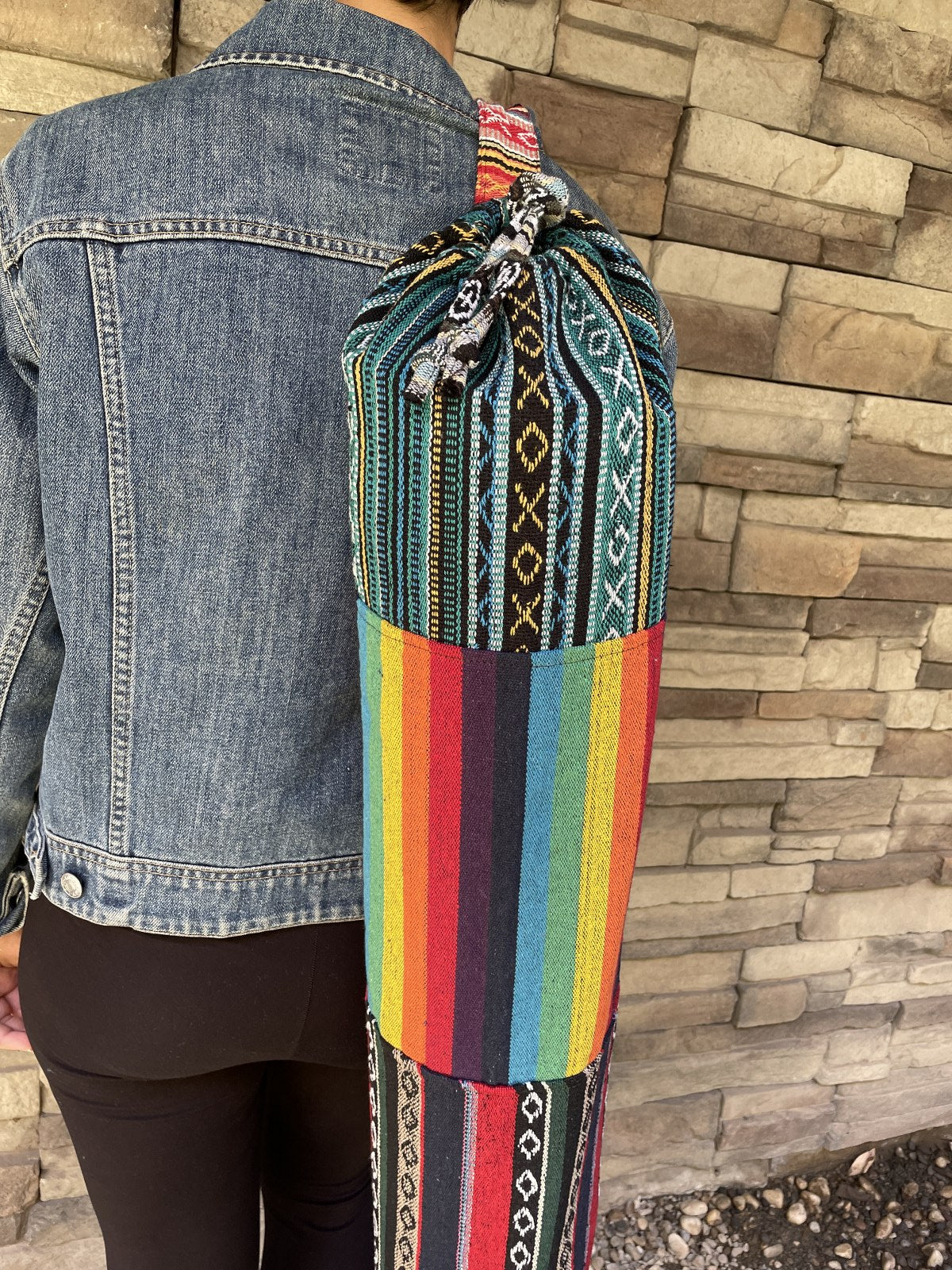 Rainbow Patchwork Nepal Yoga Mat Çantası
