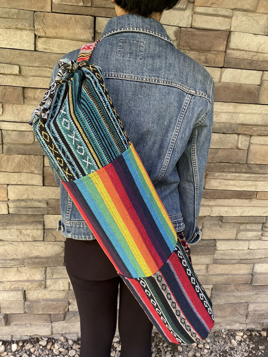 Rainbow Patchwork Nepal Yoga Mat Çantası