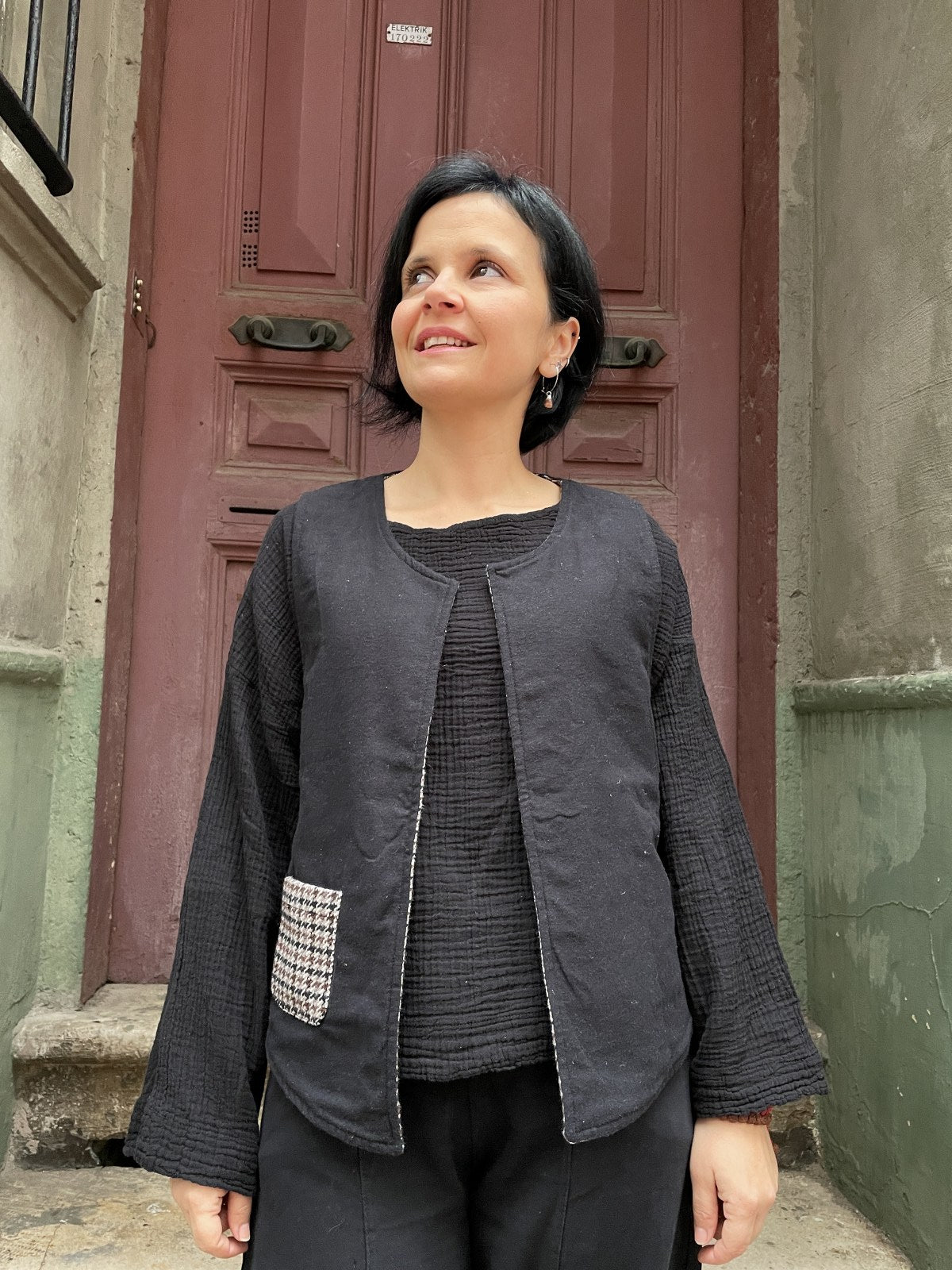 Bohem Çift Taraflı Yelek Bluz