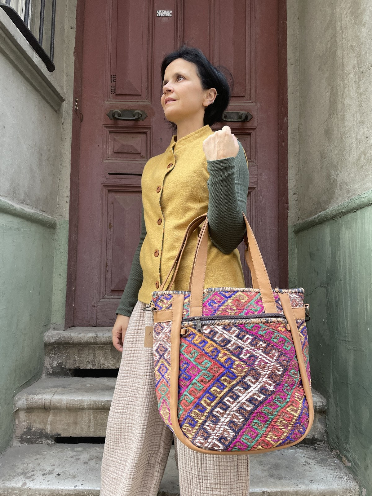 Bohem Laptop Kilim Omuz Çantası