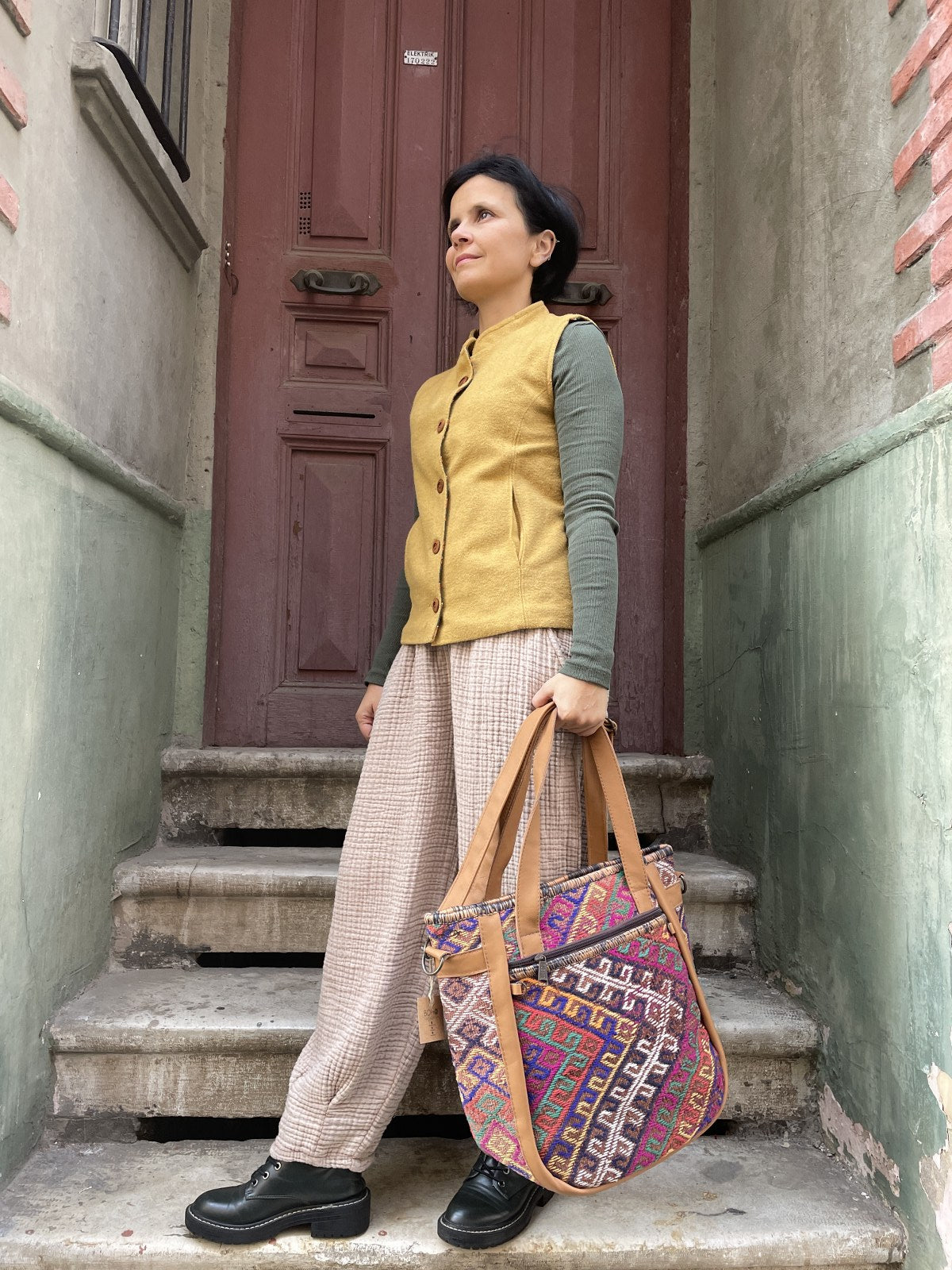 Bohem Laptop Kilim Omuz Çantası