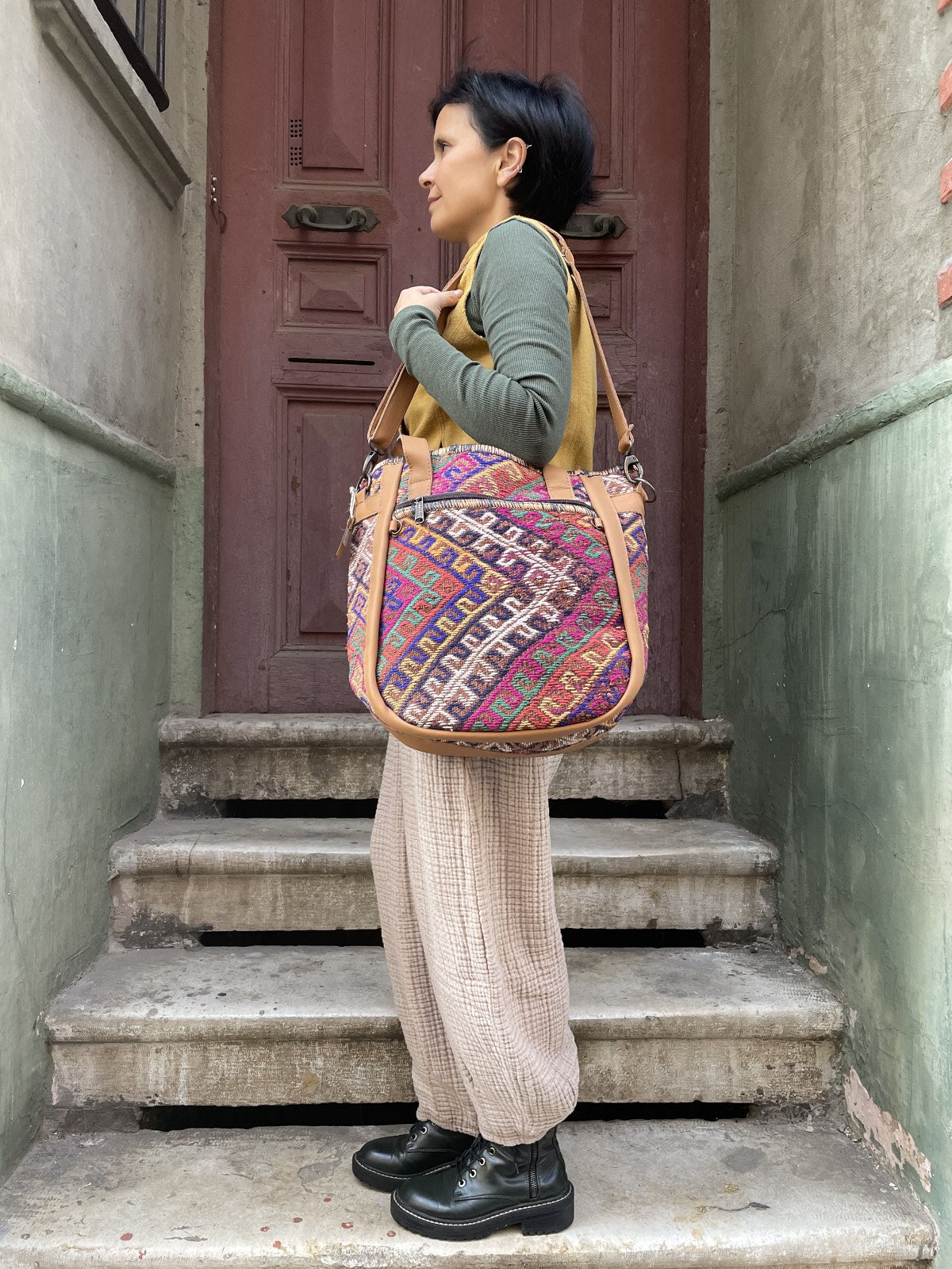 Bohem Laptop Kilim Omuz Çantası