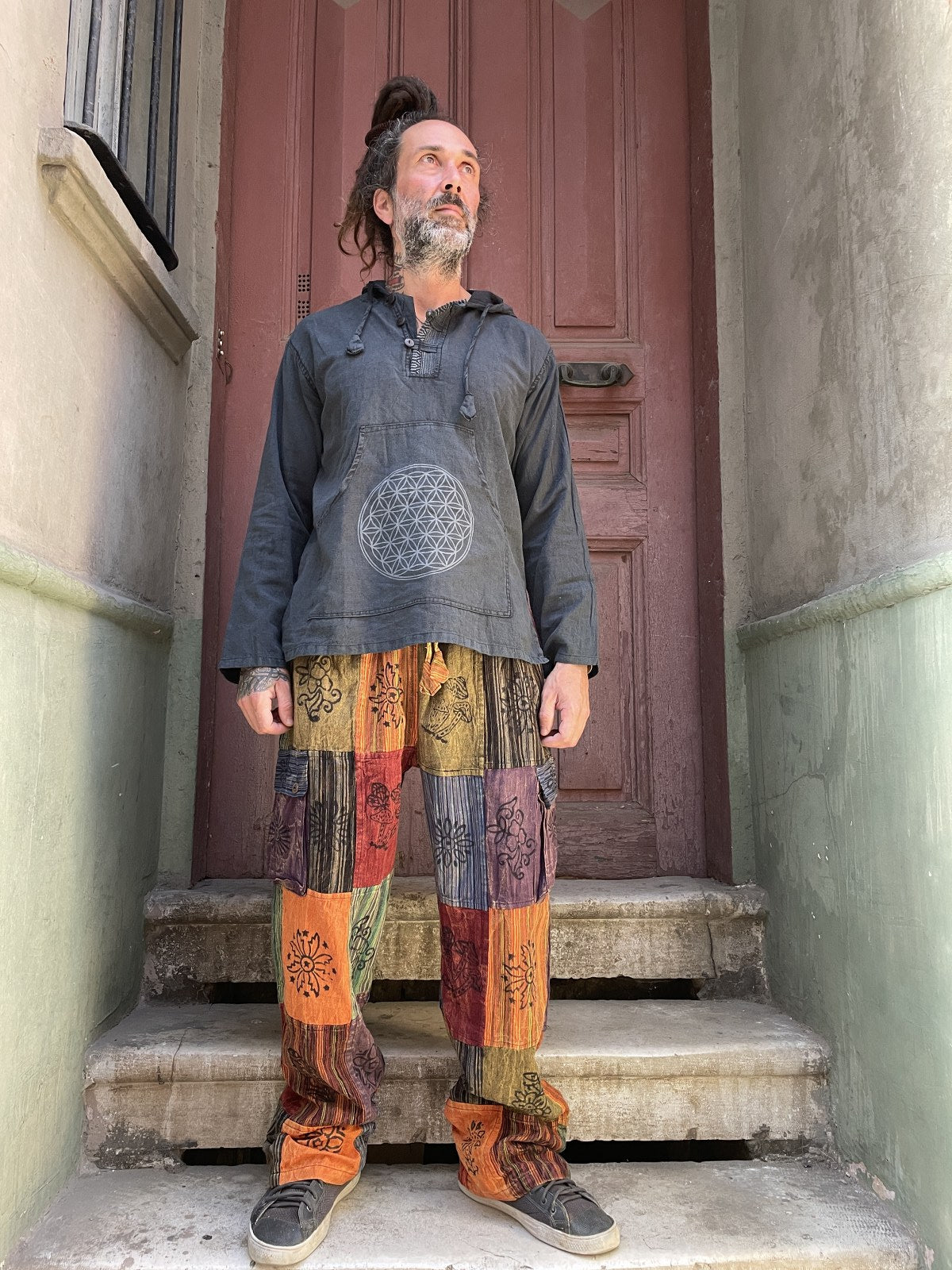 Unisex Nepal Patchwork Toprak Pantolon