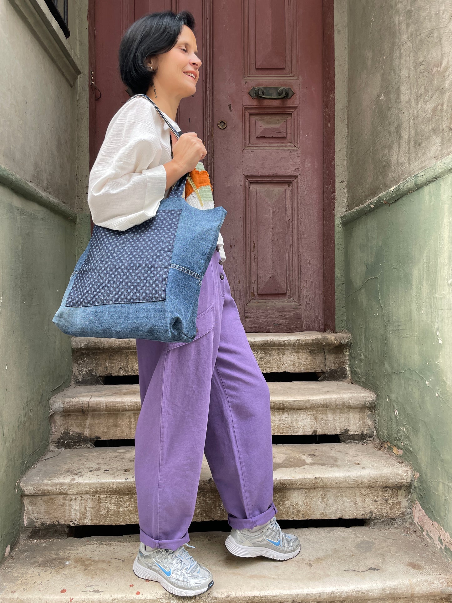 Sürdürülebilir Denim Tote Çanta – Orta Boy Geri Dönüştürülmüş Kot Kumaştan