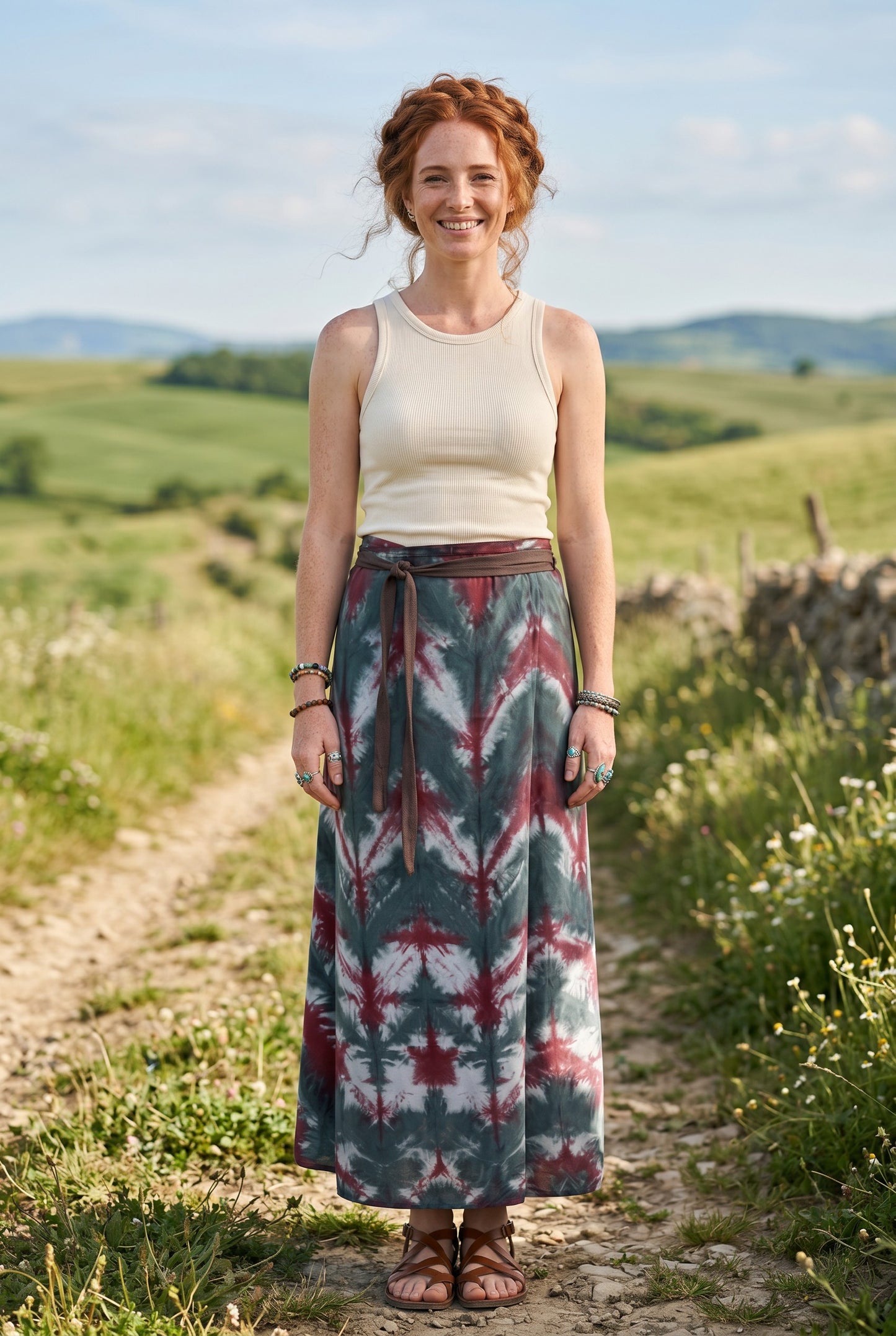 Nordic Spirit Batik Sarong – Renk Geçişli Viskon Çok Amaçlı Sarong Etek & Elbise