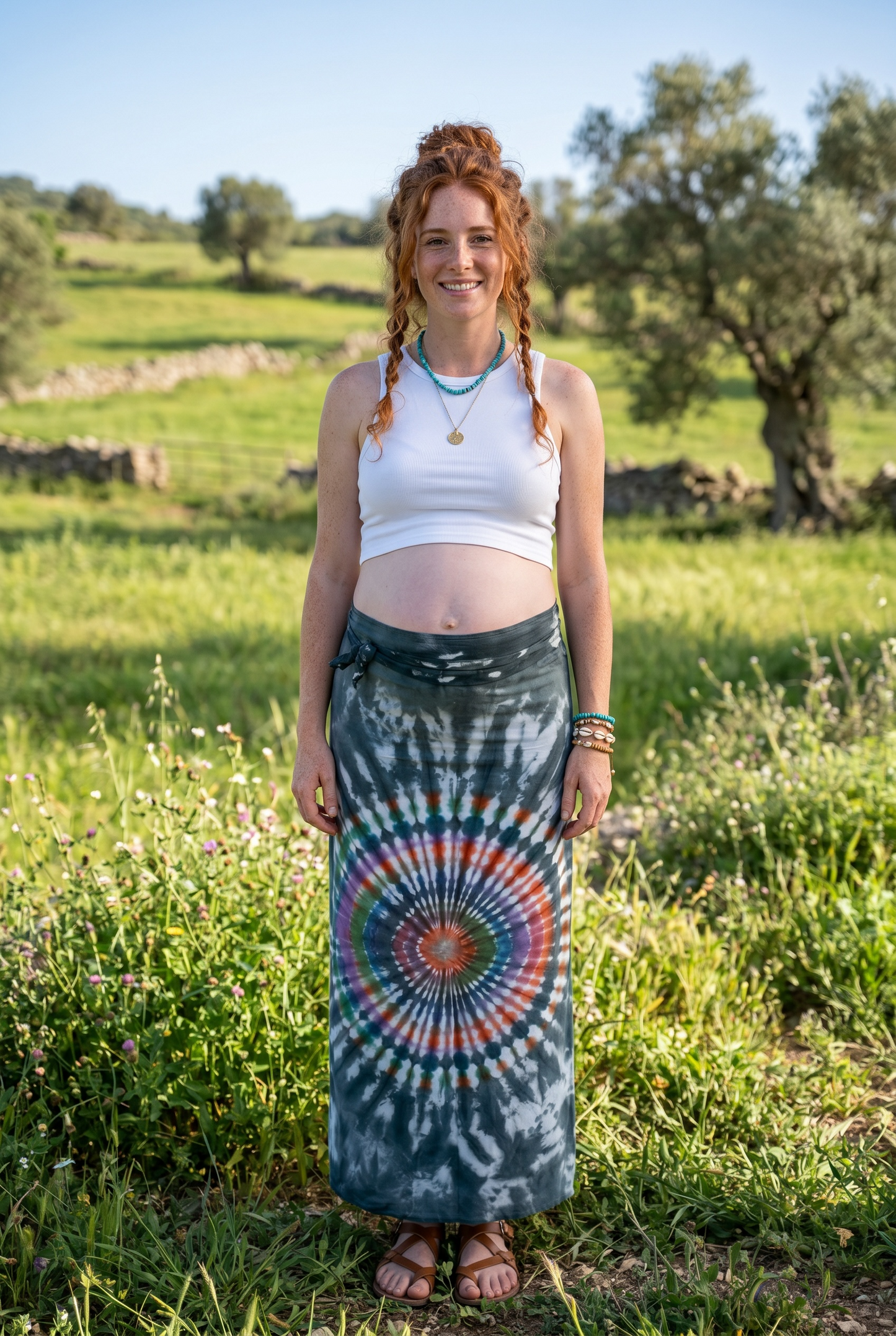 Luna Spiral Batik Sarong – Renk Geçişli Viskon Çok Amaçlı Sarong Etek & Elbise