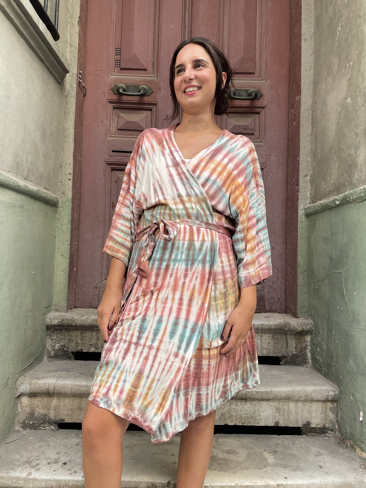 Sunset Dune Batik Kimono