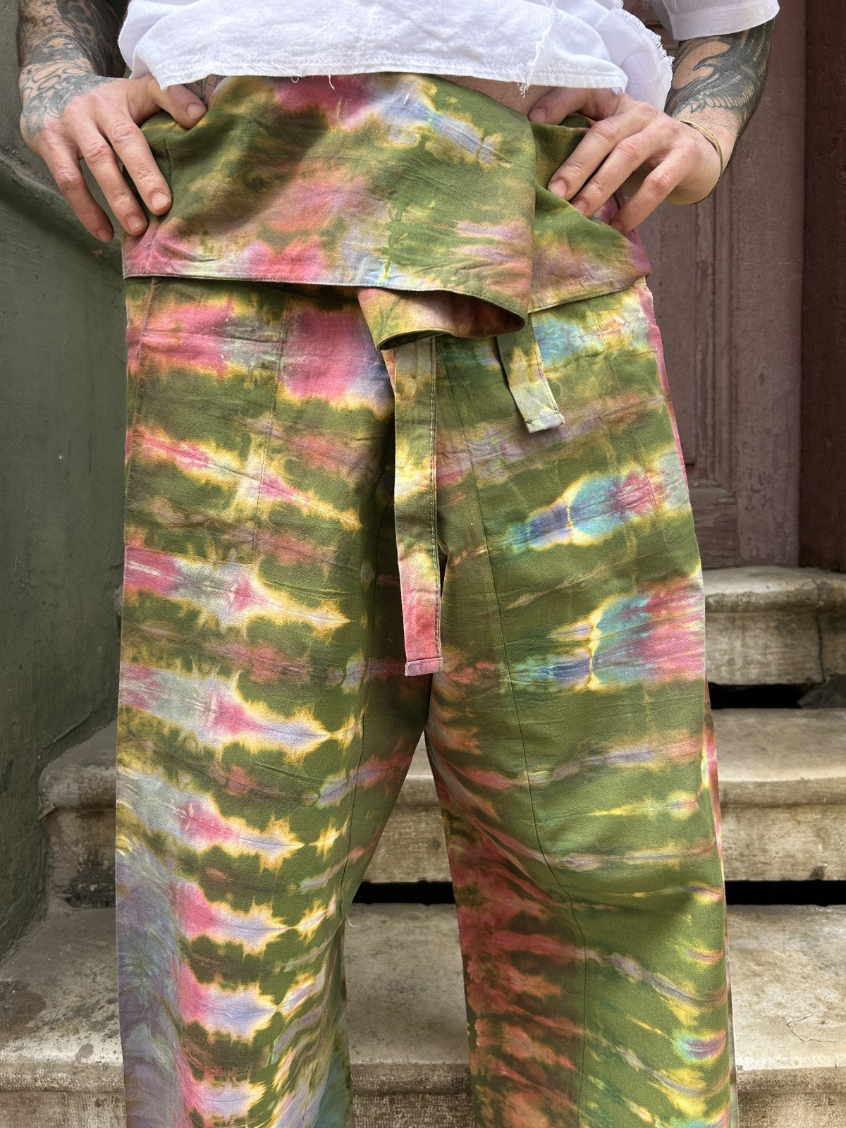 Unisex Batik Thai Balıkçı Kalın Pantolon