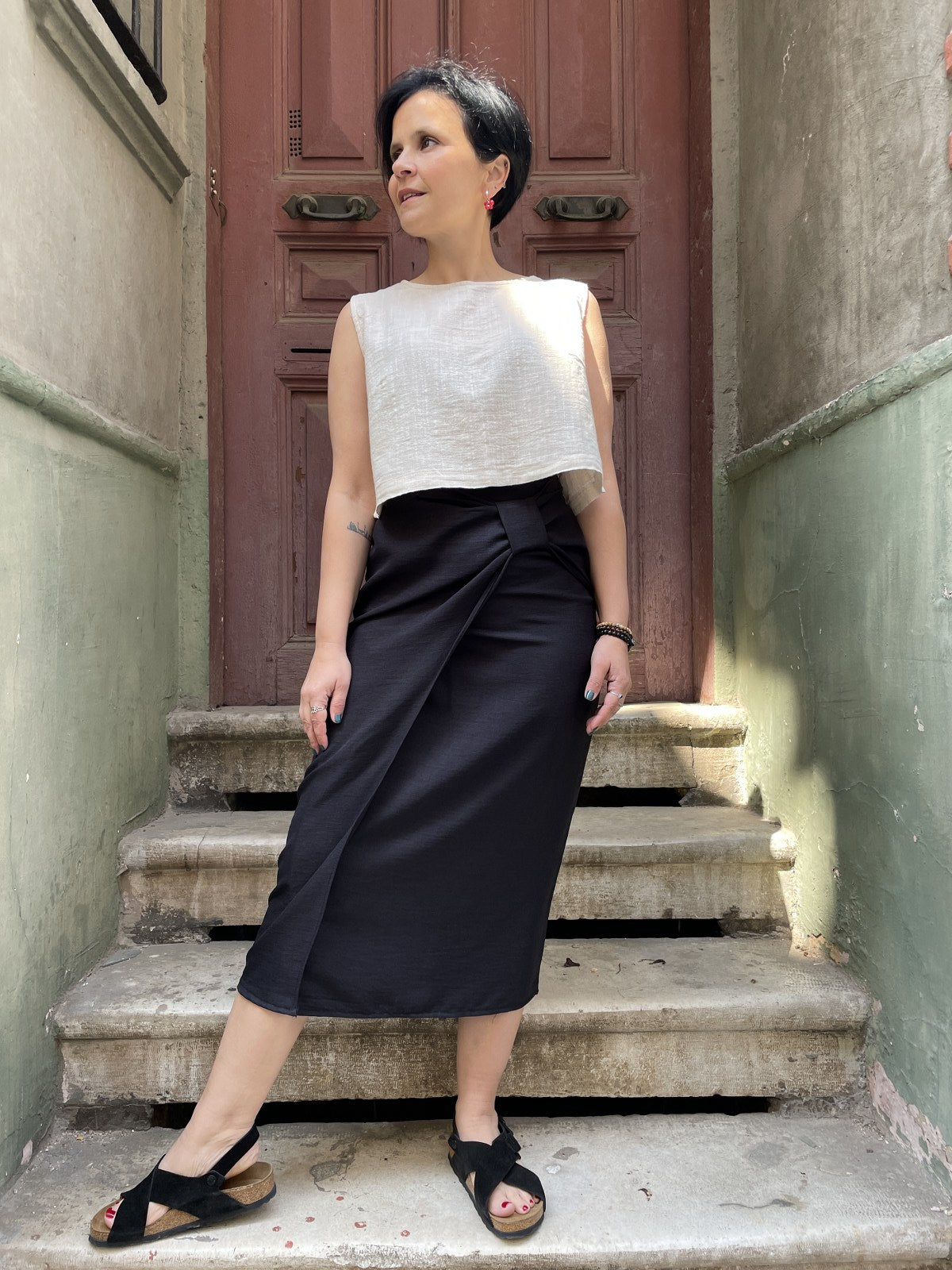 Bohem Siyah Yazlık Kalem Etek