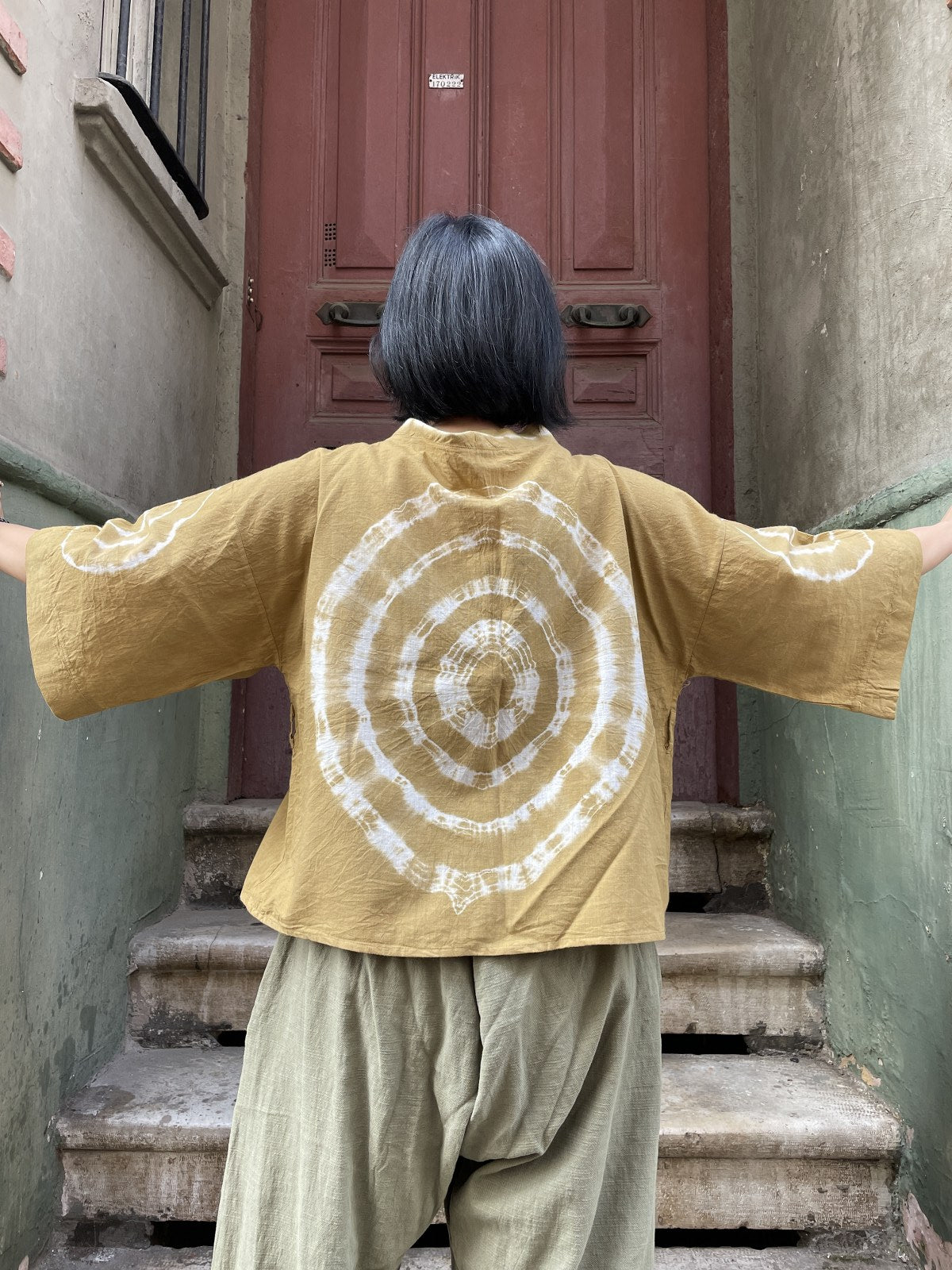 Bohem Yeşil Batik Kadın Kimono