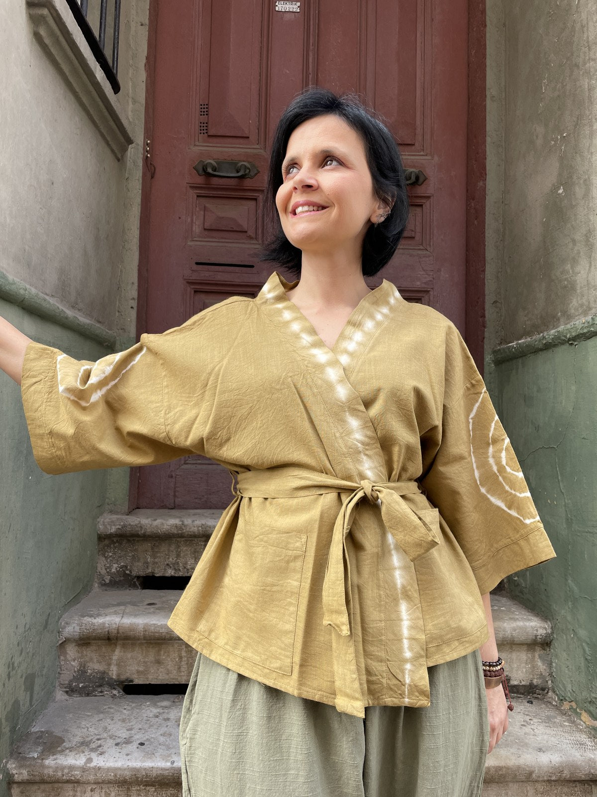 Bohem Yeşil Batik Kadın Kimono