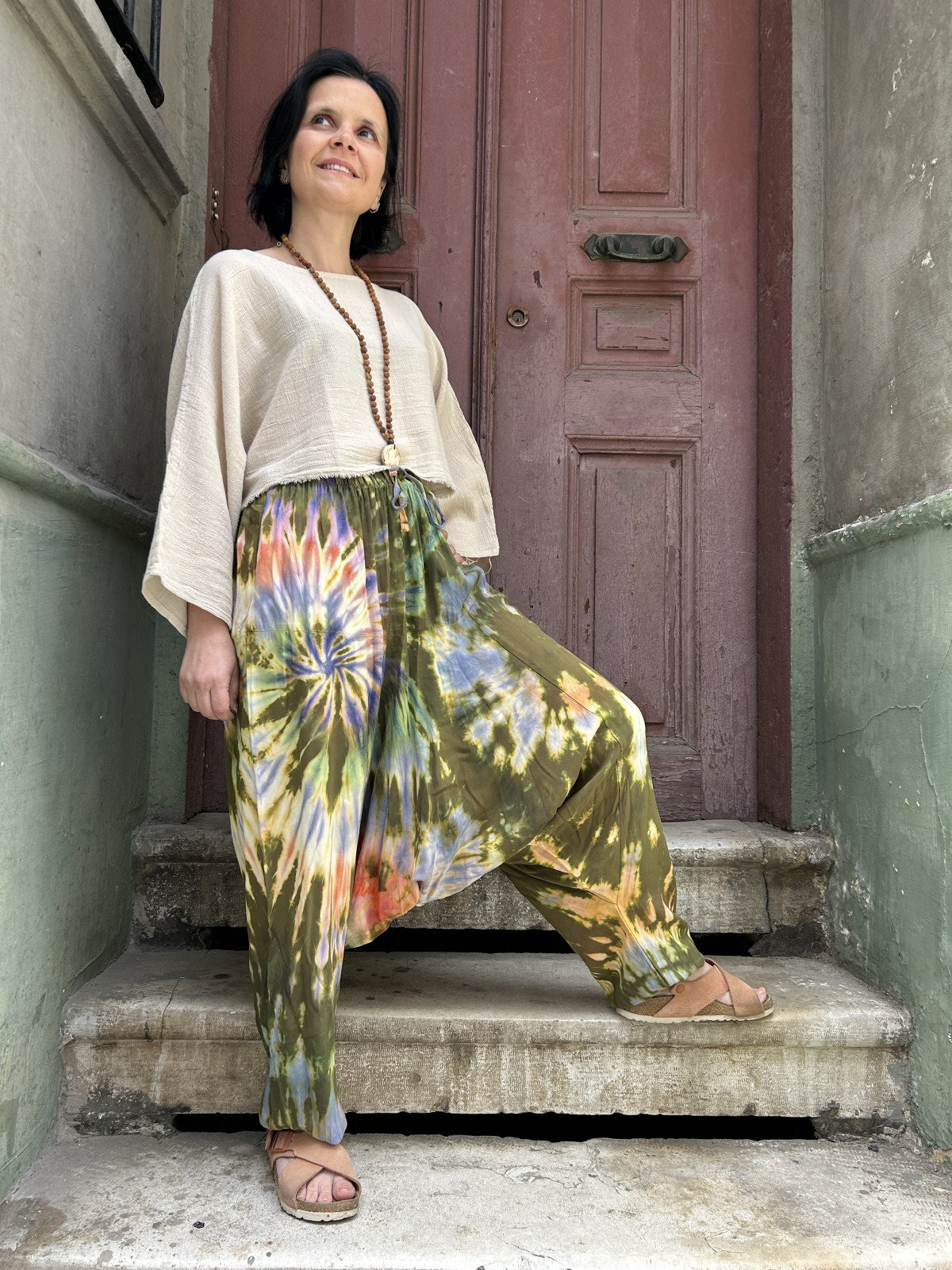 Yeşil Batik Kadın Pantolon