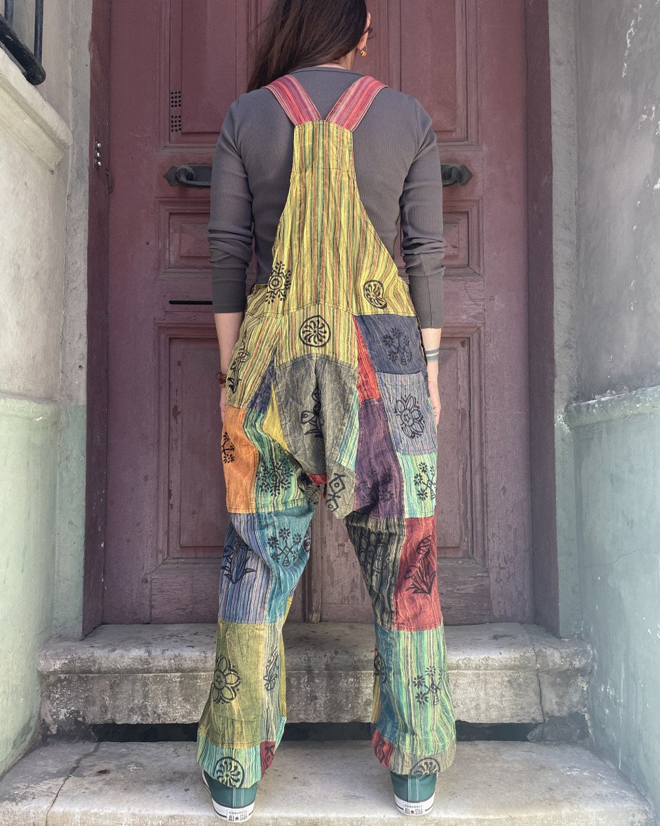 Bohemian Nepal Patchwork Pink Jumpsuit