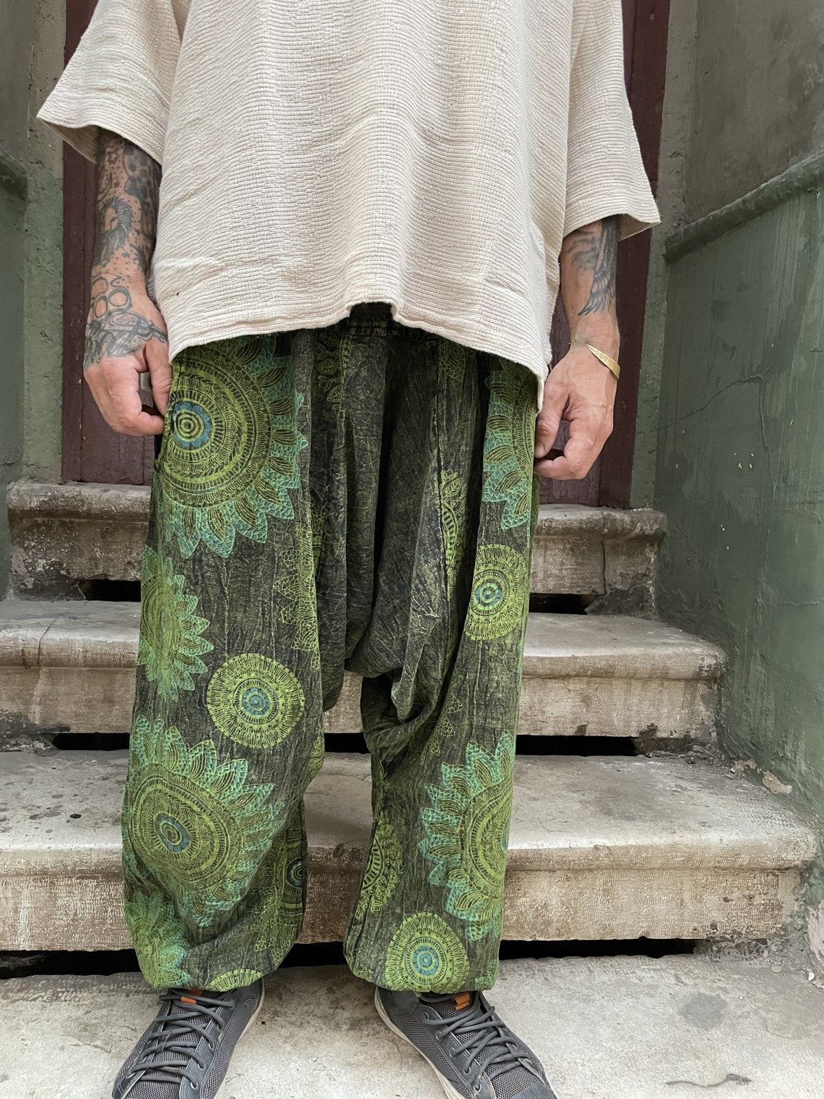 Unisex Nepal Mandala Patterned Shalwar Trousers