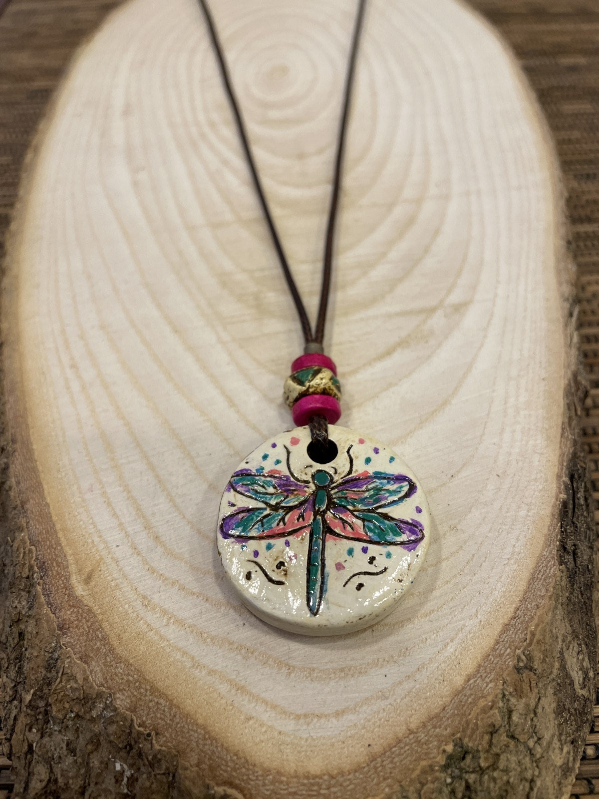 Bohem Yusufçuk Seramik Kolye