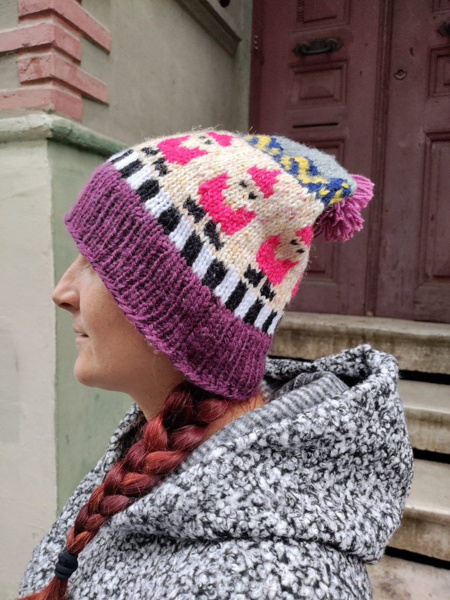 Bohem Etnik Desenli Mürdüm Krem Bere