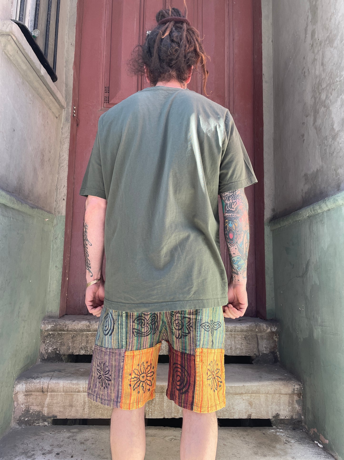 Nepal Patchwork Baskılı Erkek Şort