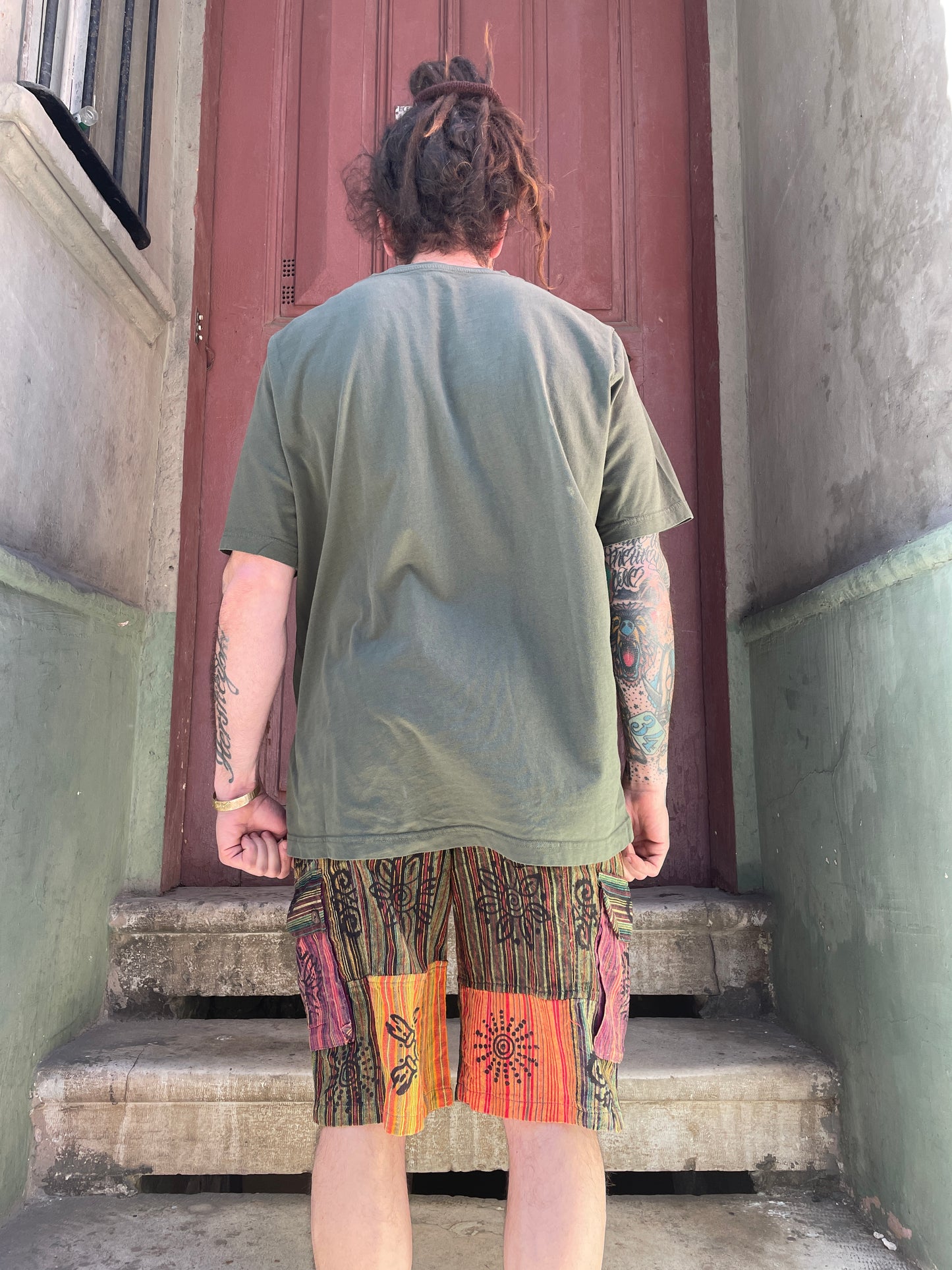 Nepal Patchwork Baskılı Erkek Şort