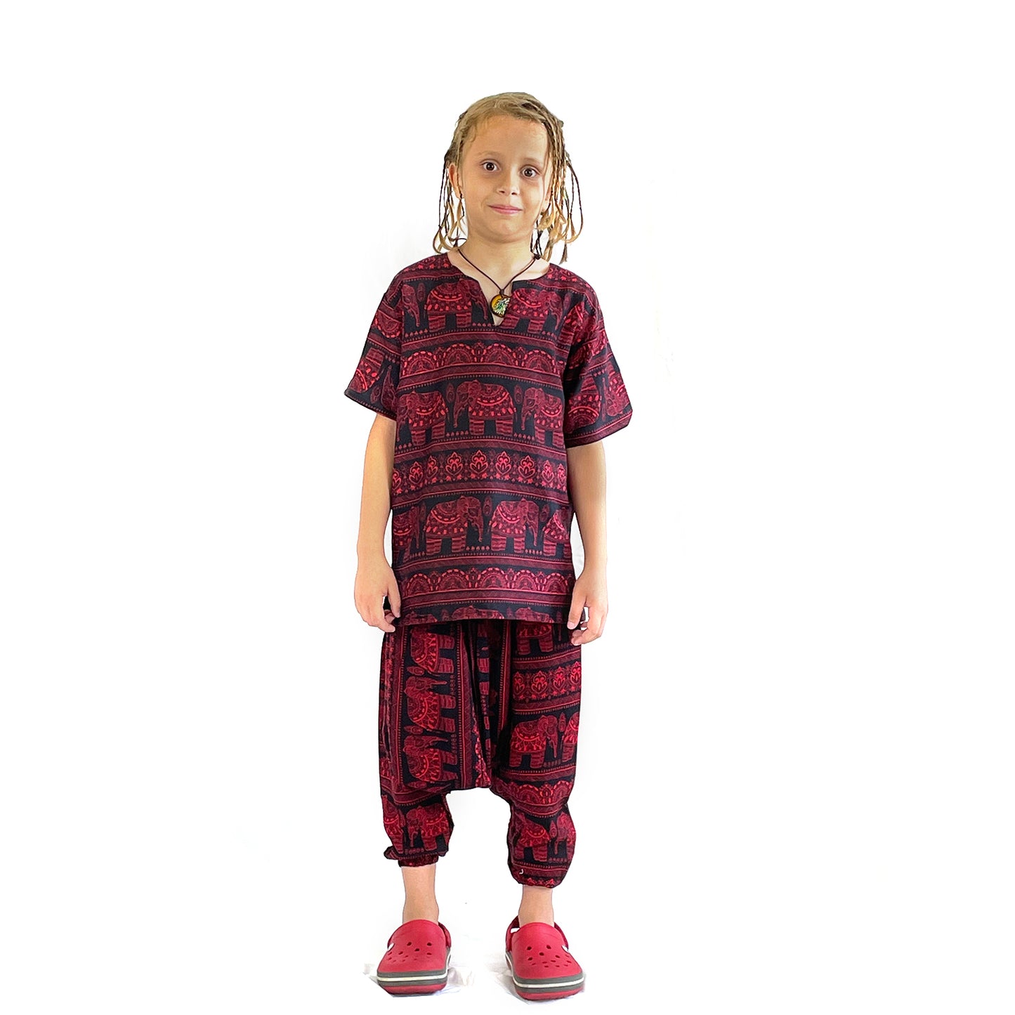 Ethnic Elephant Pattern Nepal Kids Shirt
