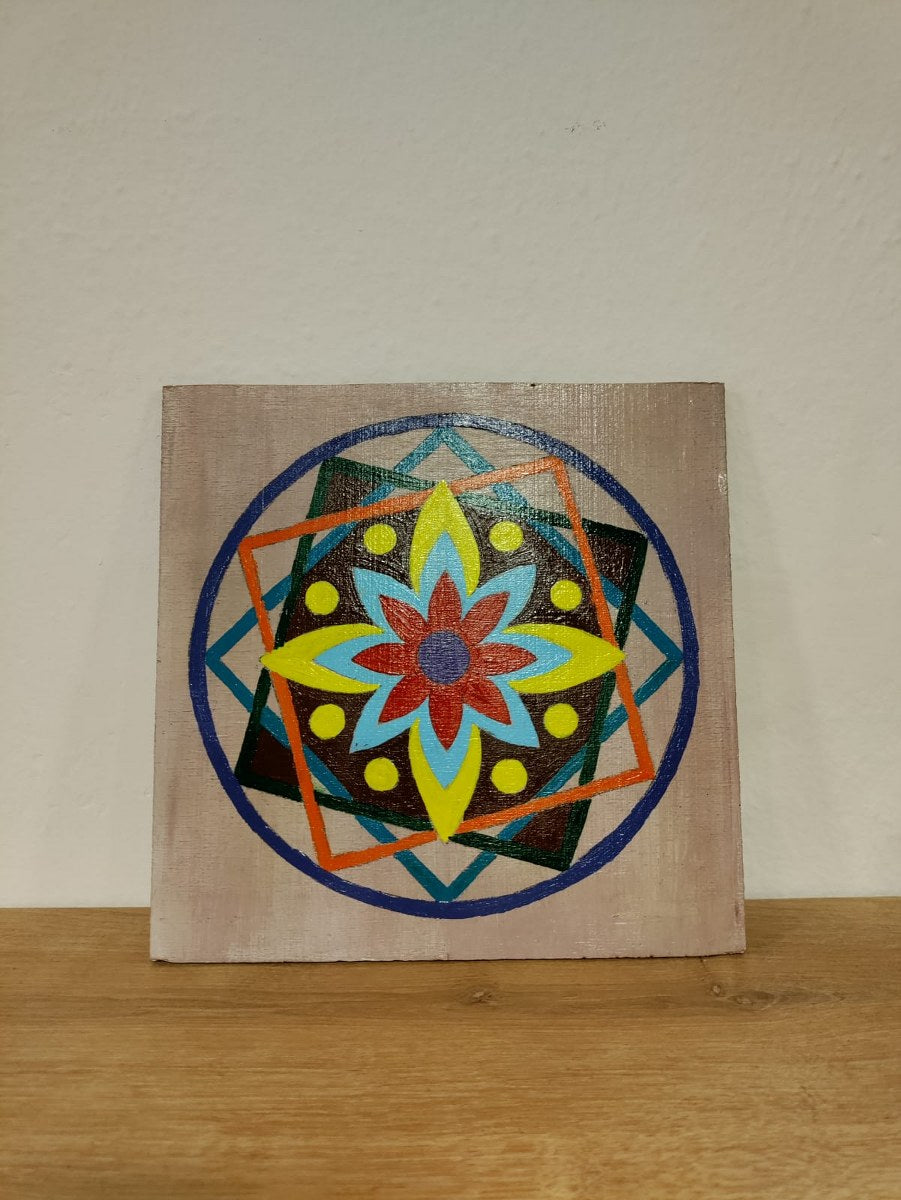 Mandala Sarı Duvar Resmi