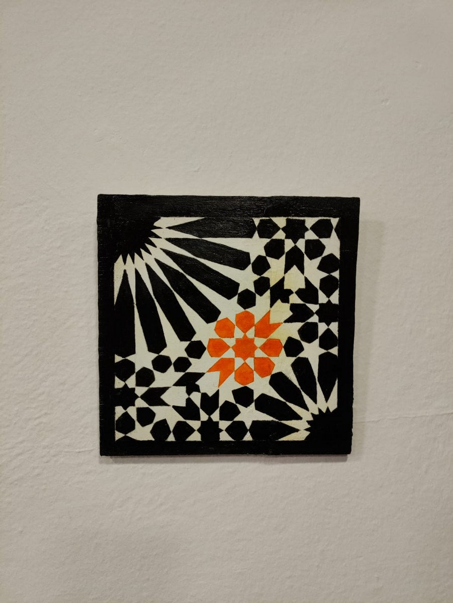 Mandala Siyah Beyaz Duvar Resmi