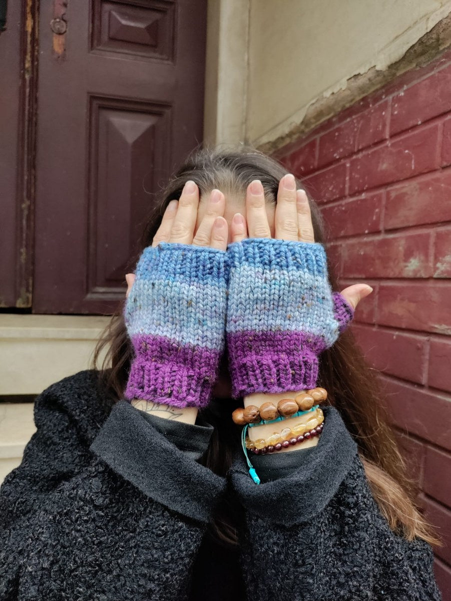 Bohem Parmaksız Eflatun Eldiven