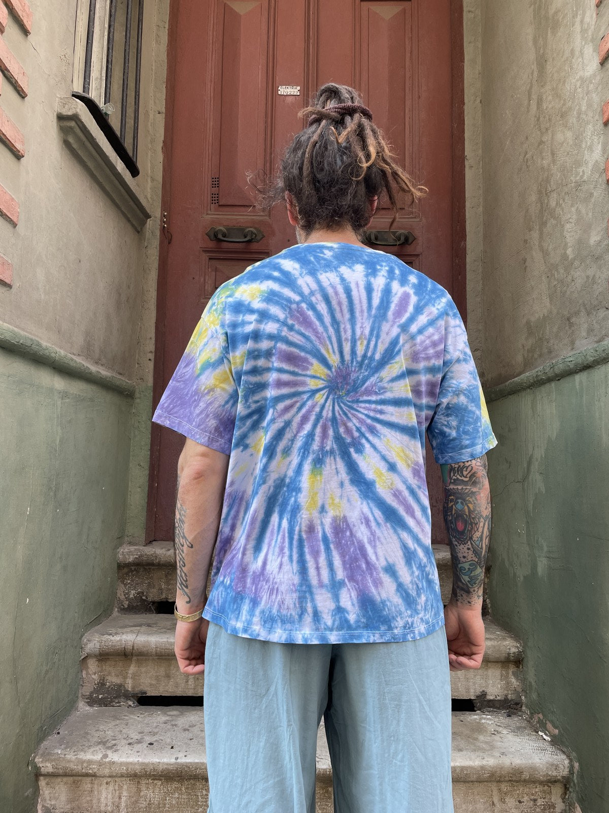 Batik Tasarım Mavi Mor Bluz