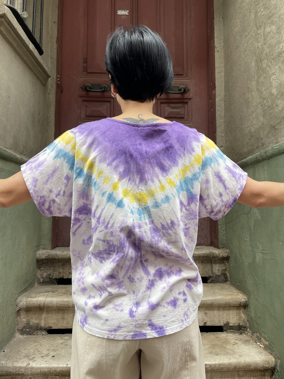 Batik Tasarım Lila Mavi Bluz