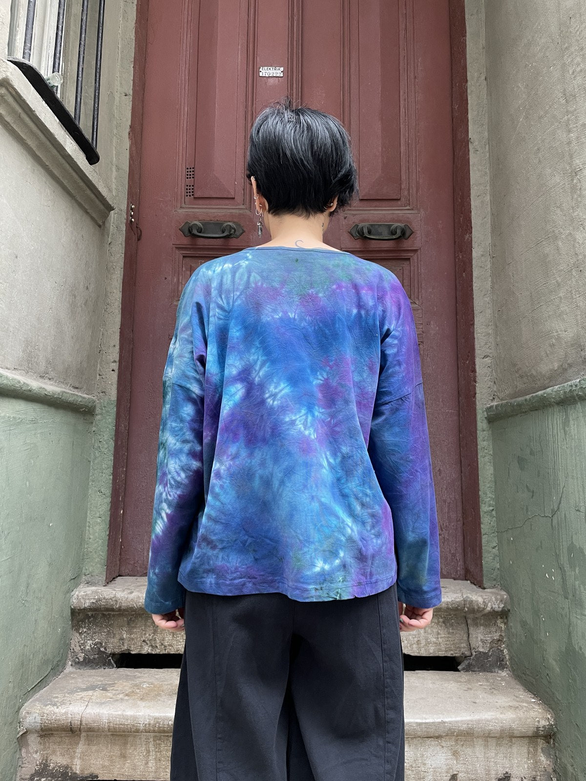 Bohem Batik Mor Mavi Bluz