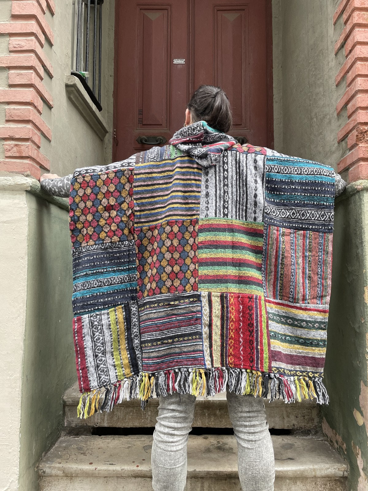 Unisex Nepal Gheri Bordo Oduncu Panço