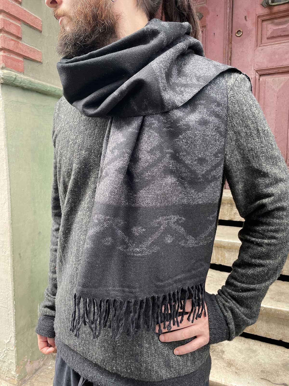 Bohem Unisex Çift Taraflı Şal