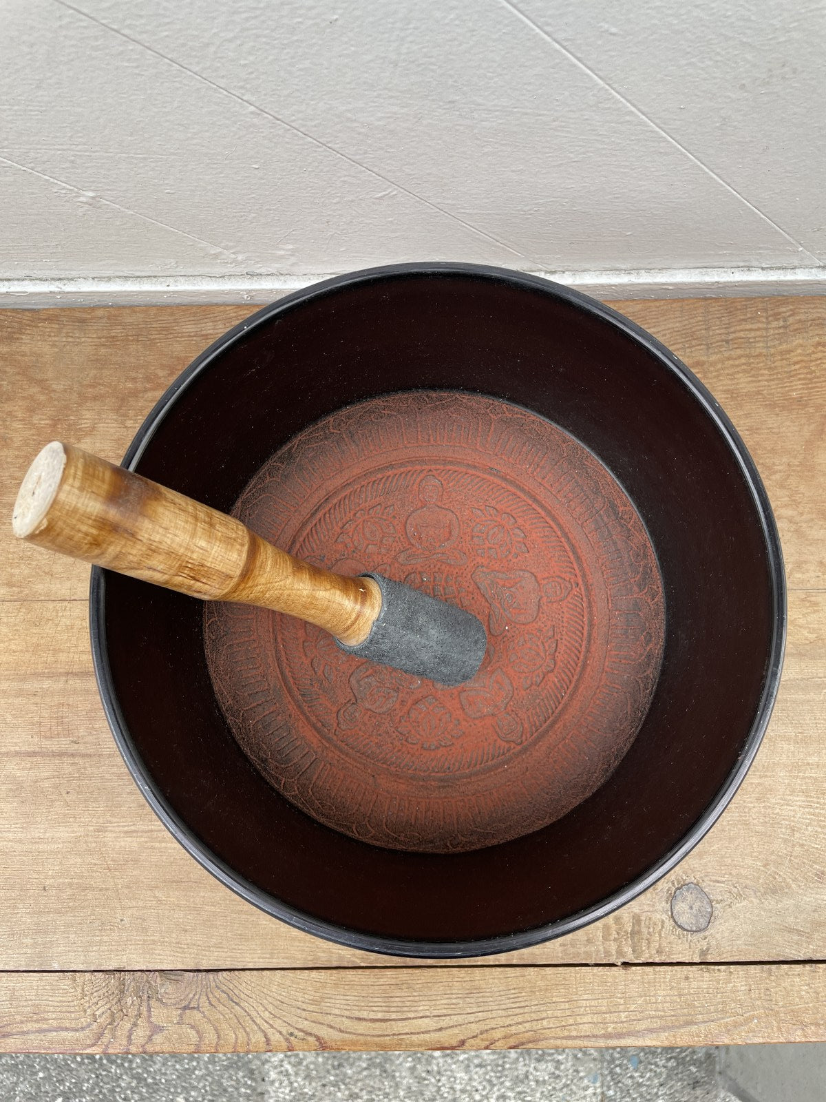 Kırmızı Tibet Terapi Meditasyon Ses Çanağı Singing Bowl