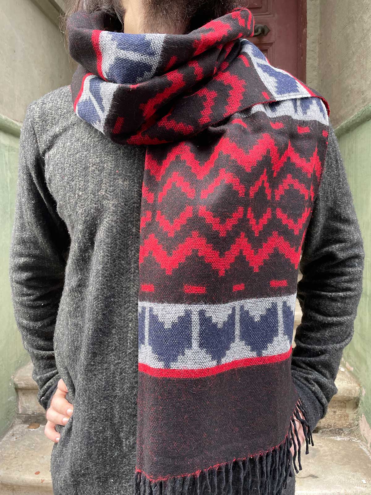 Bohem Unisex Çift Taraflı Şal