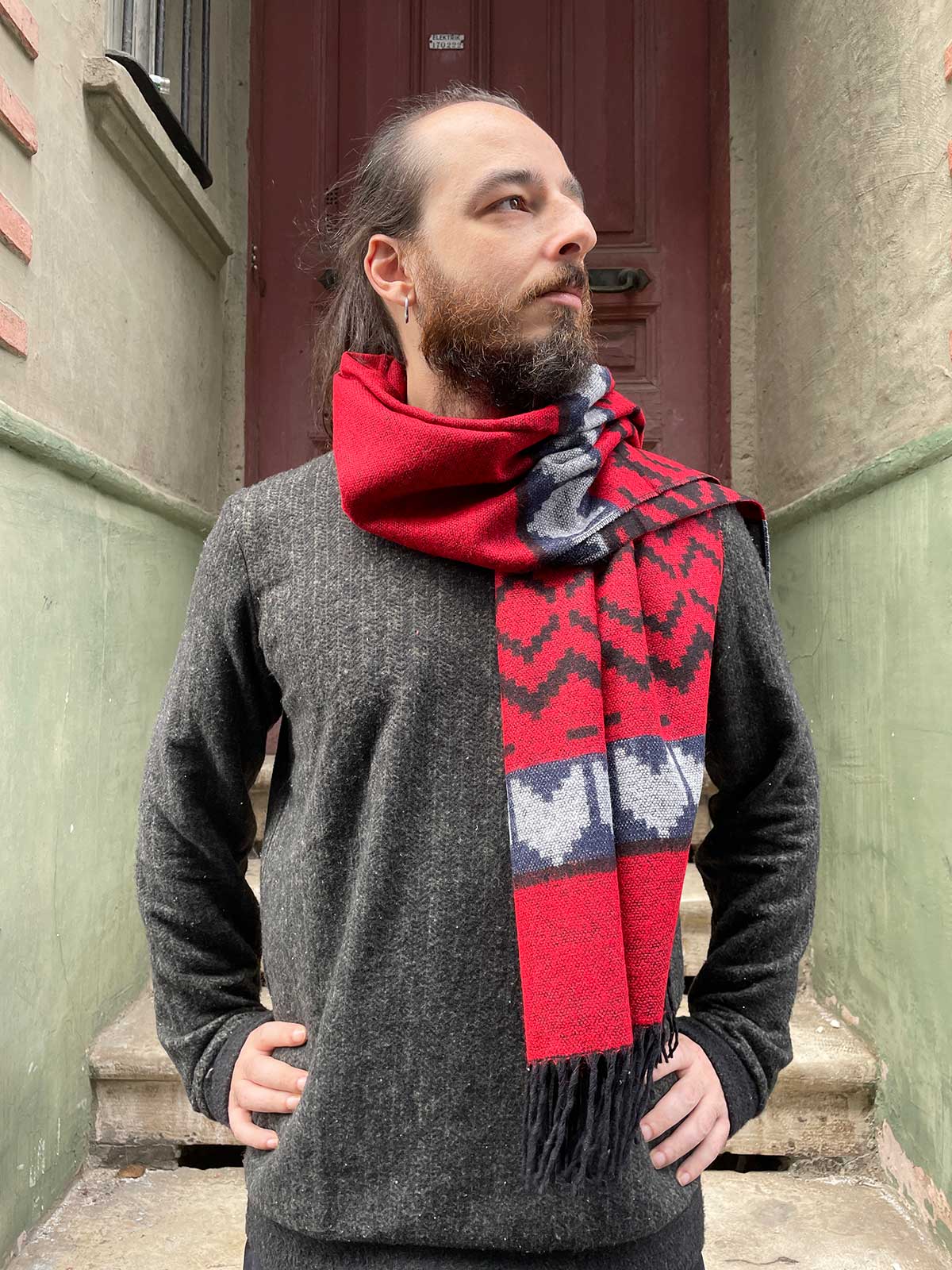 Bohem Unisex Çift Taraflı Şal