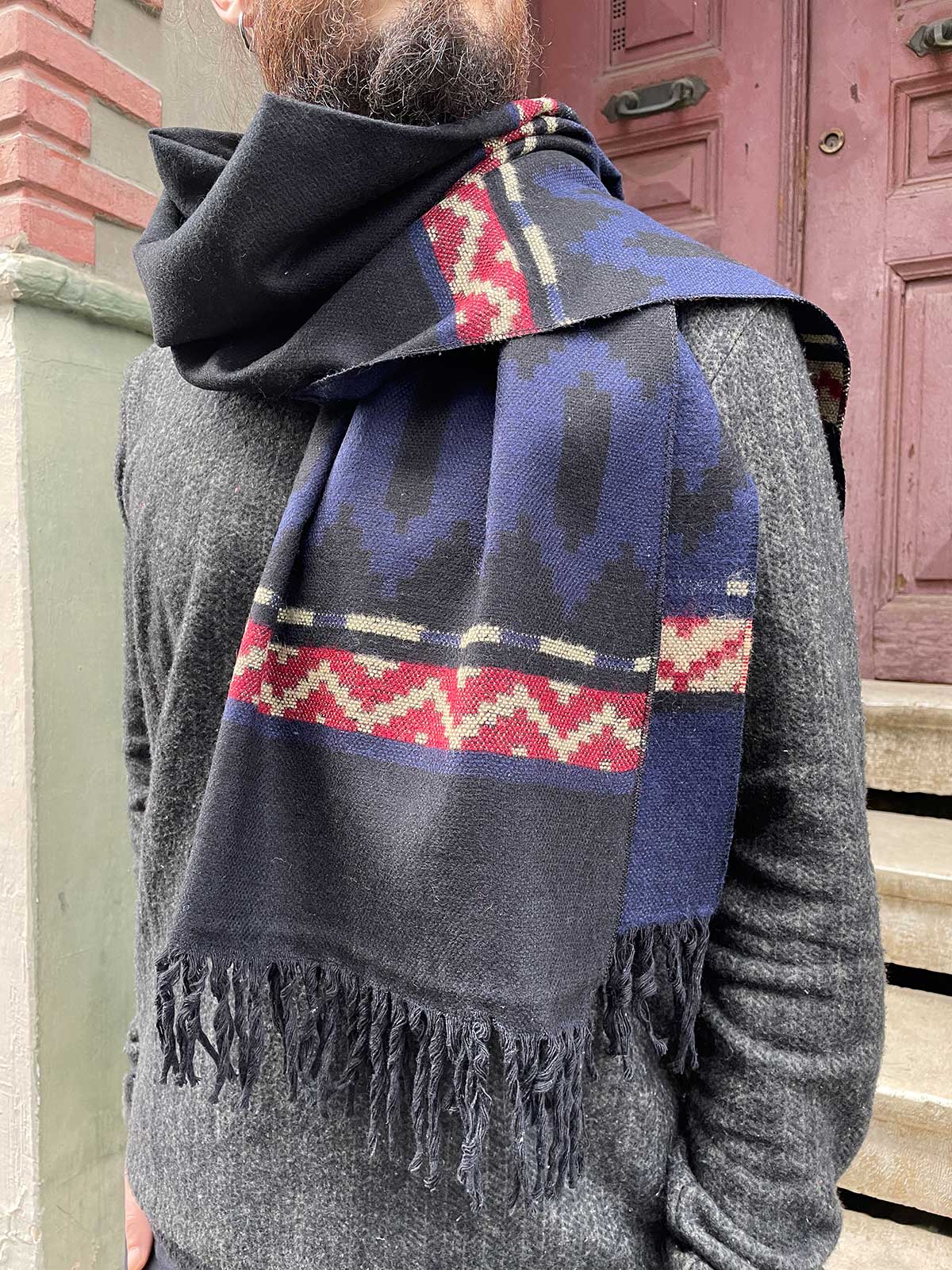 Bohem Unisex Çift Taraflı Şal