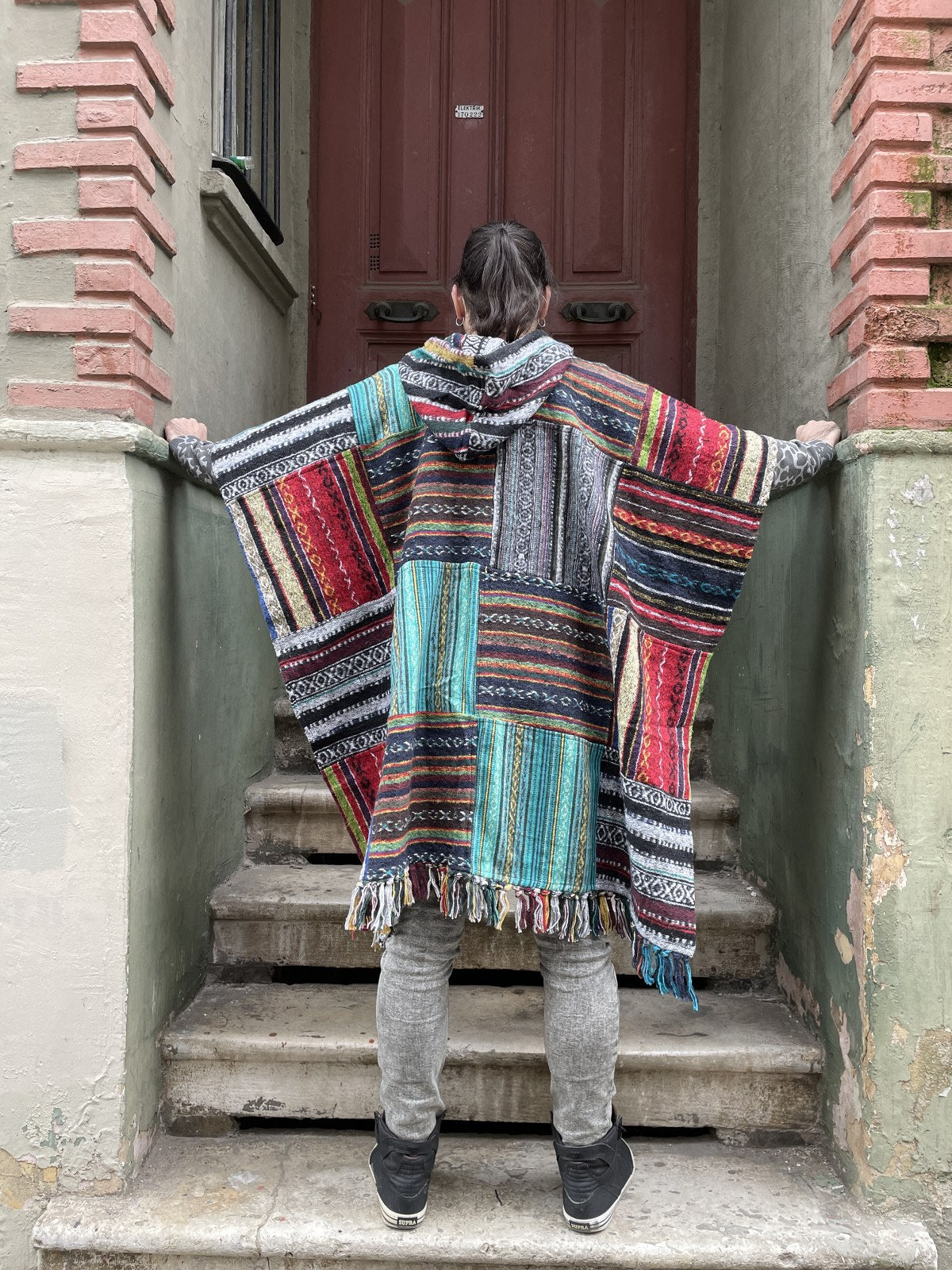 Unisex Nepal Gheri Mor Mavi Panço