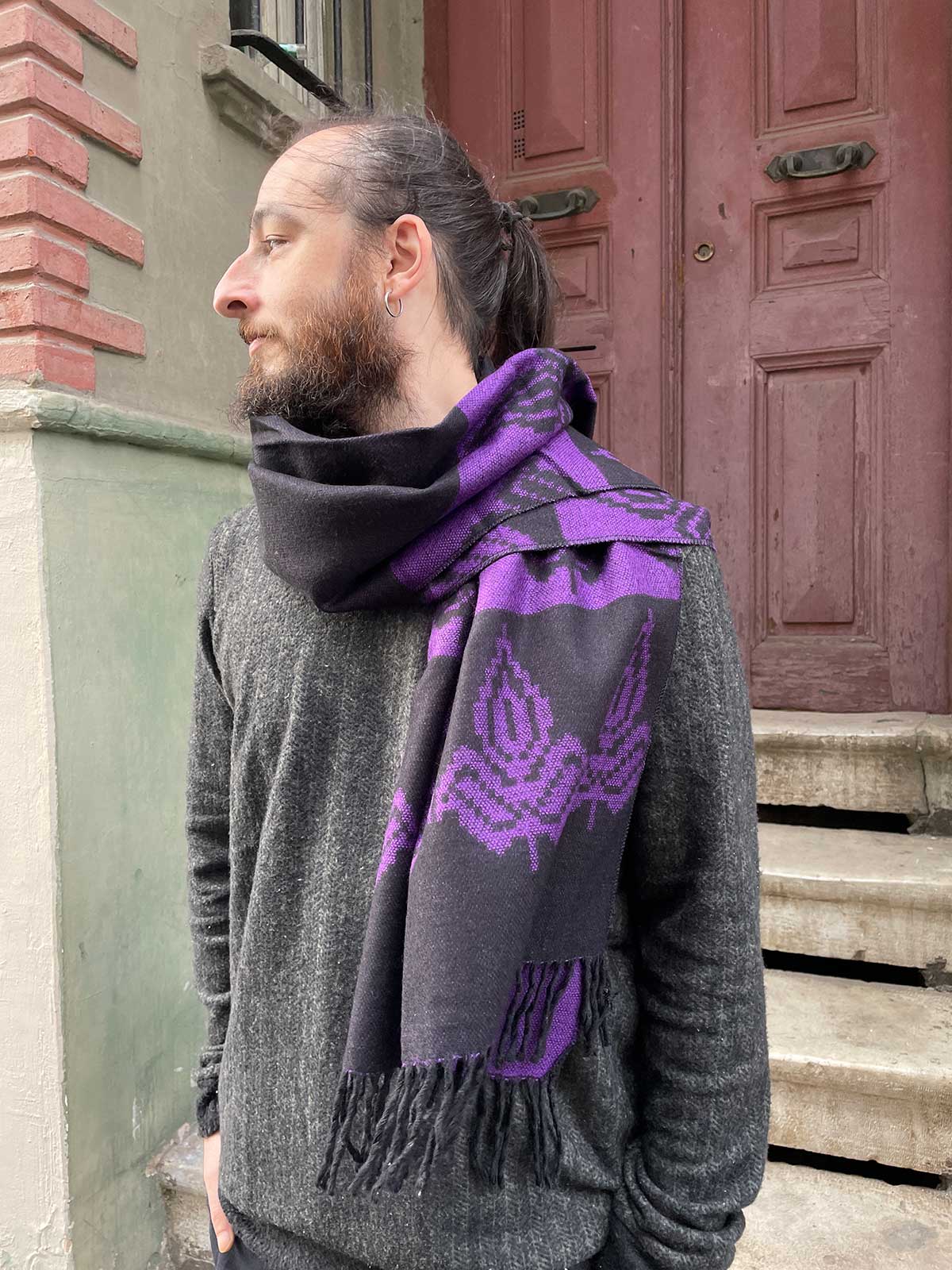 Bohem Unisex Çift Taraflı Şal