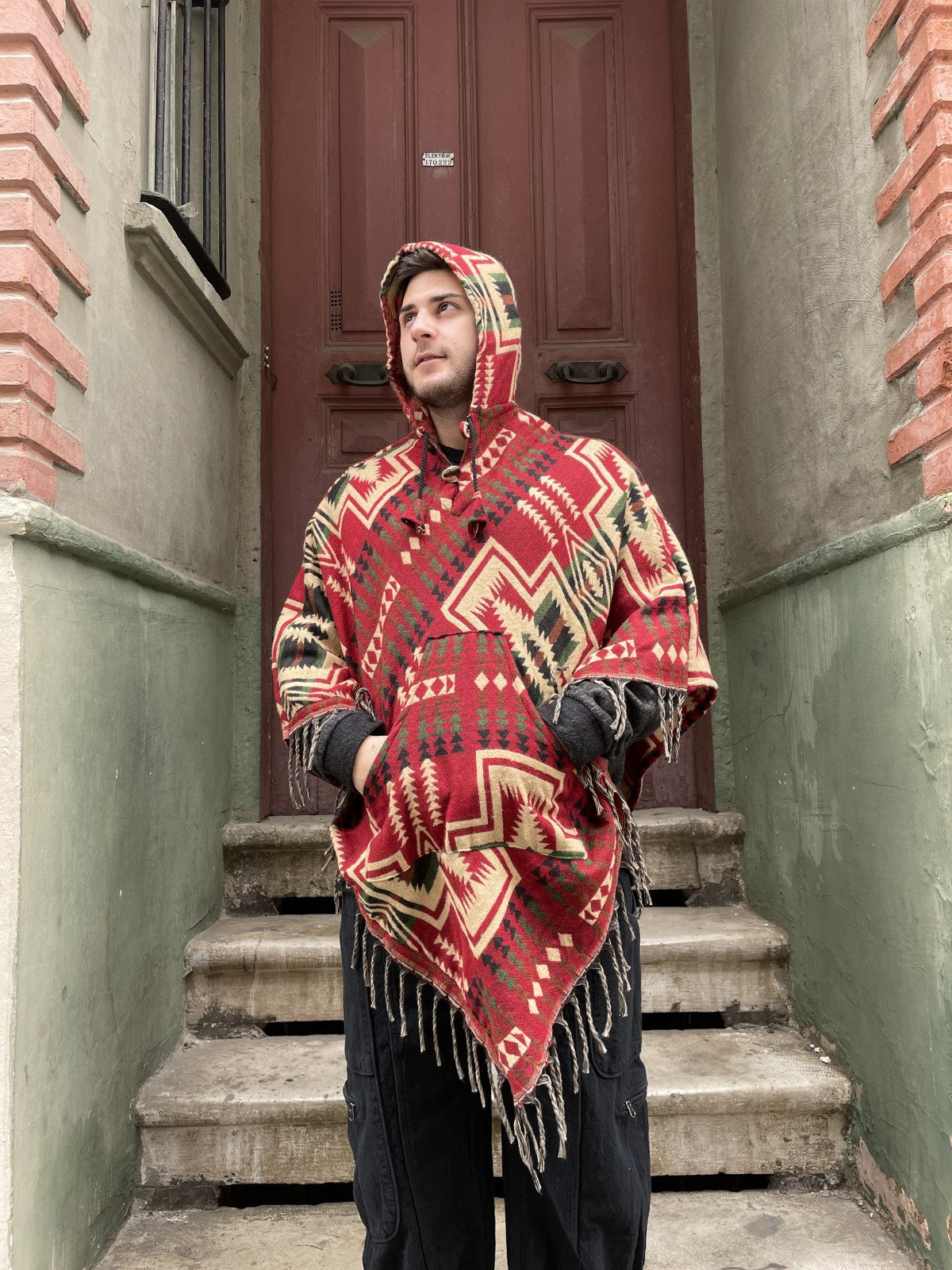 Nepal Etnik Desenli Panço