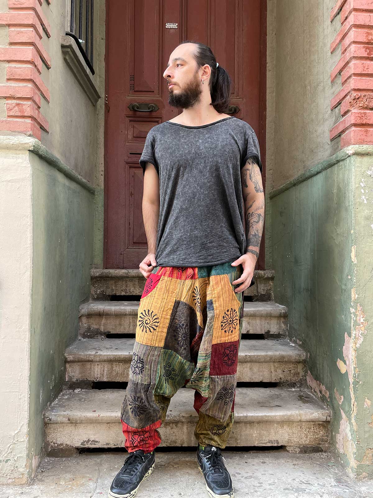 Unisex Nepal Patchwork Kum Şalvar