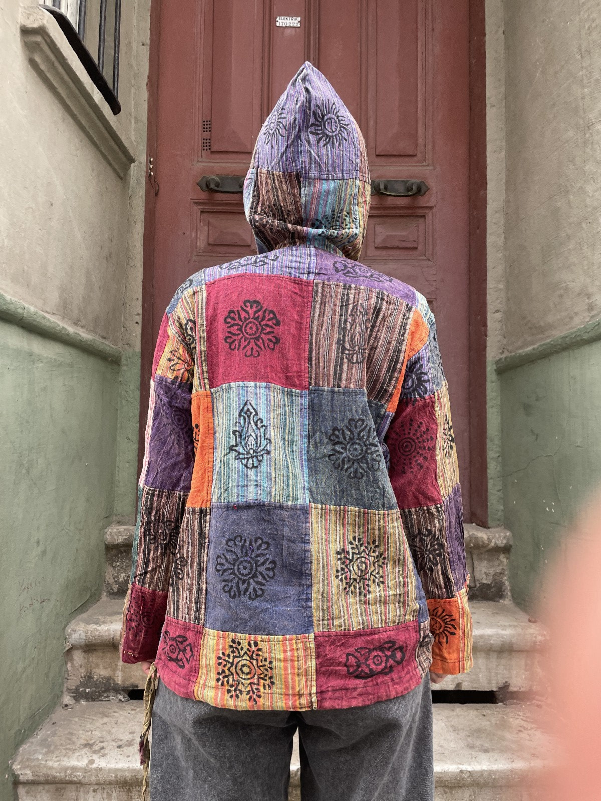 Unisex Bohem Patchwork Renkli Gömlek