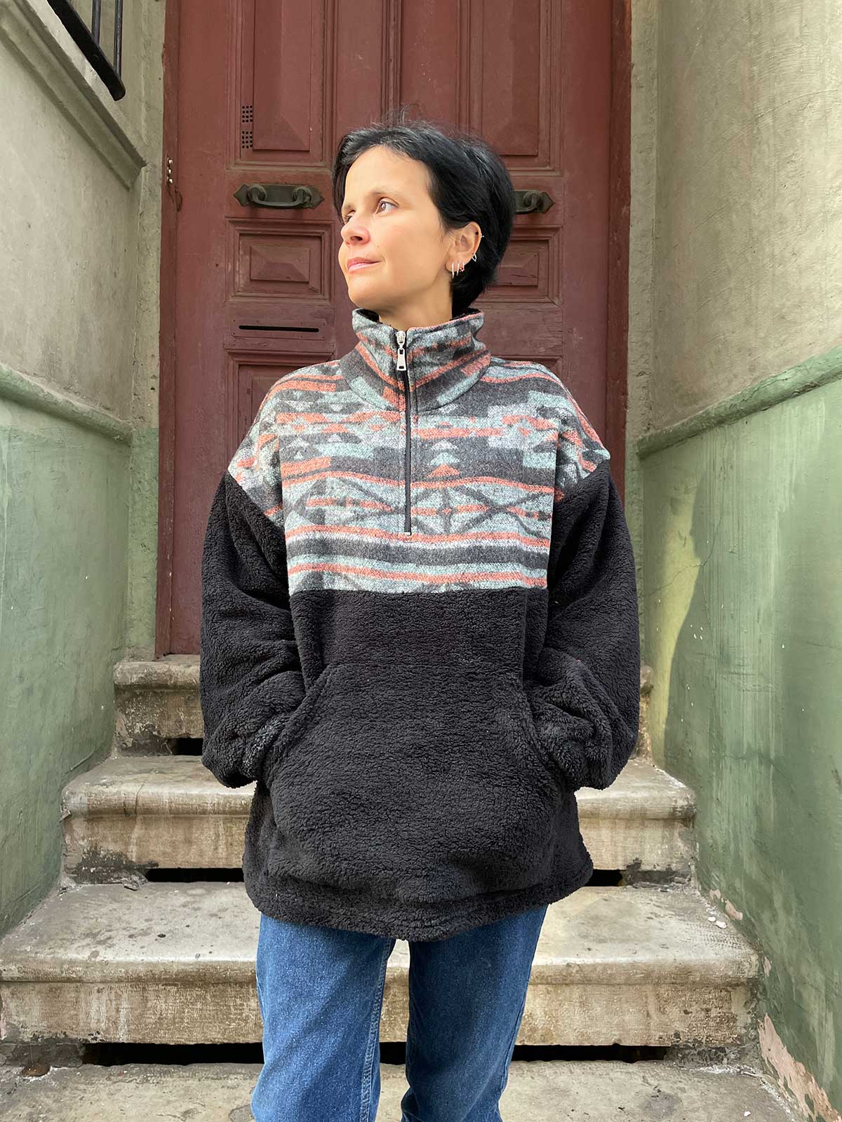 Bohemian Unisex Kangaroo Pocket Sweatshirt Fleece