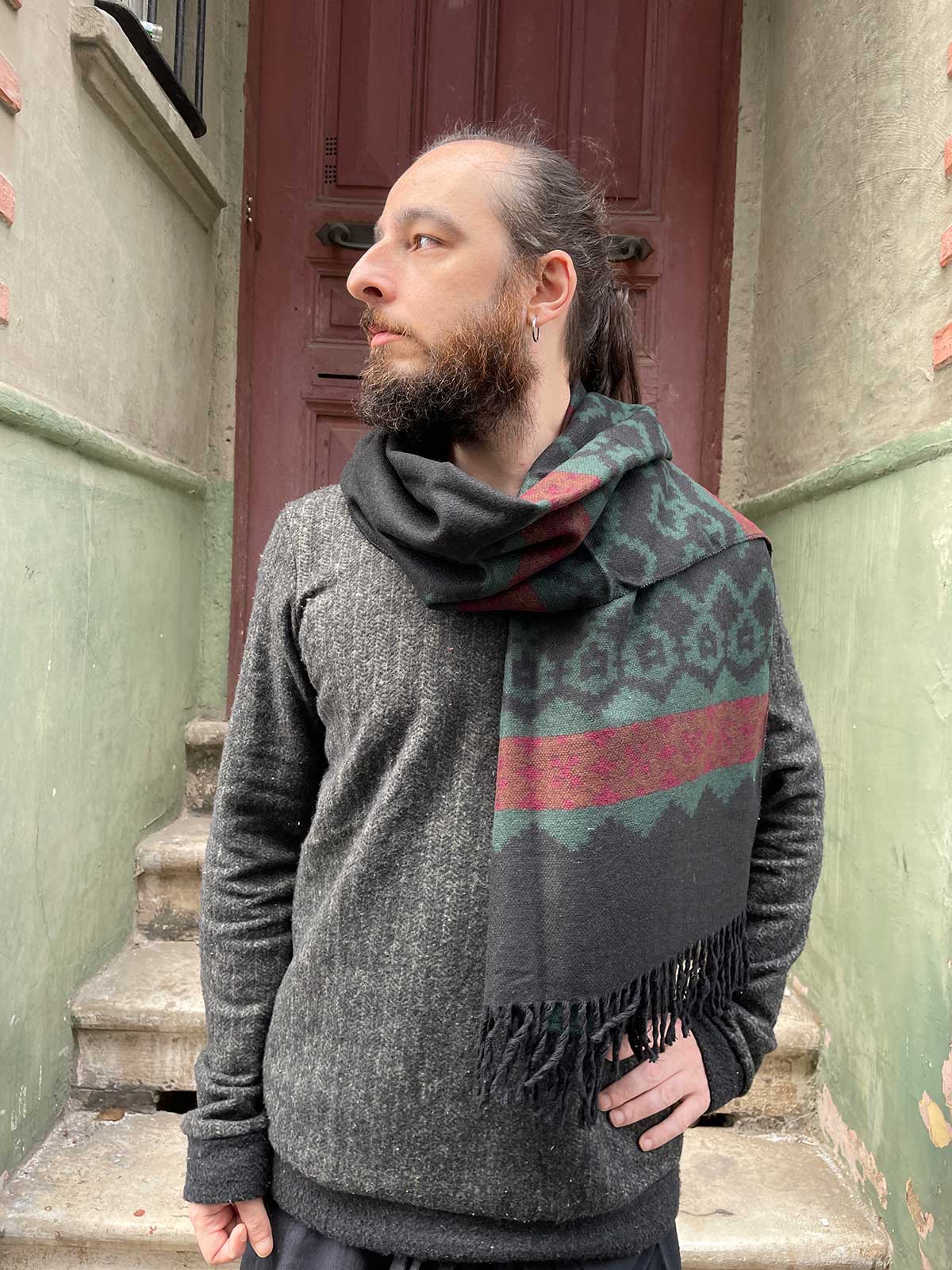 Bohem Unisex Çift Taraflı Şal