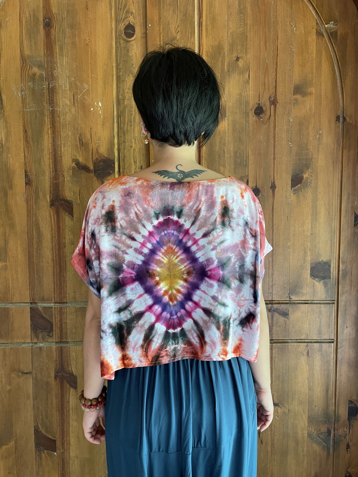 Batik Tasarım Kavun Mor Kadın Crop Bluz