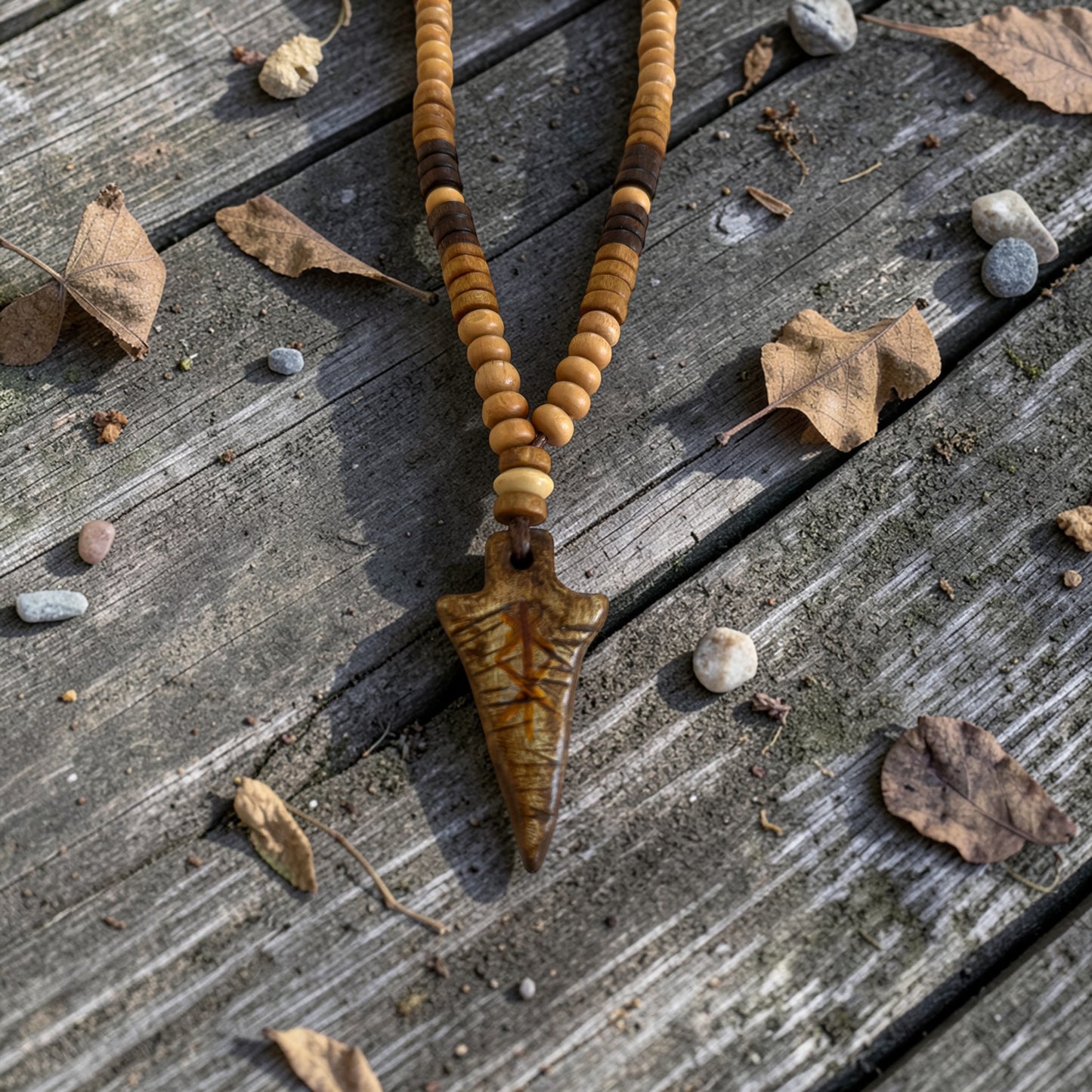 Viking Rune-Korunma-Ok Ucu Seramik Bohem Erkek Kolye