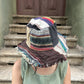 Bohem tarzda unisex Nepal patchwork şapka, %100 pamuk ve hemp kumaşlardan, renkli ve çeşitli desenlerle el yapımı.