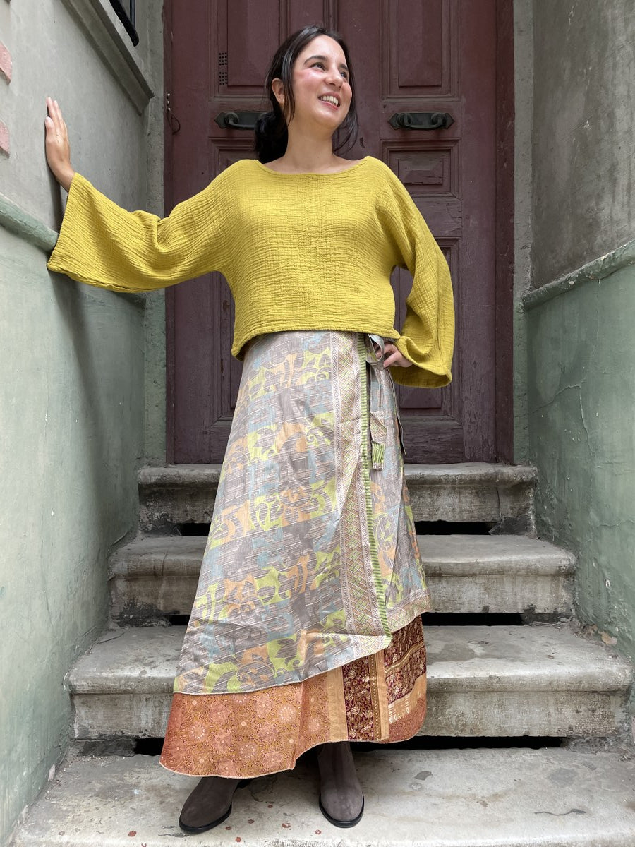 Bohem_Sari_Bej_Kahve_Yesil_cift_Tarafli_Baglamali_ipek_Etek