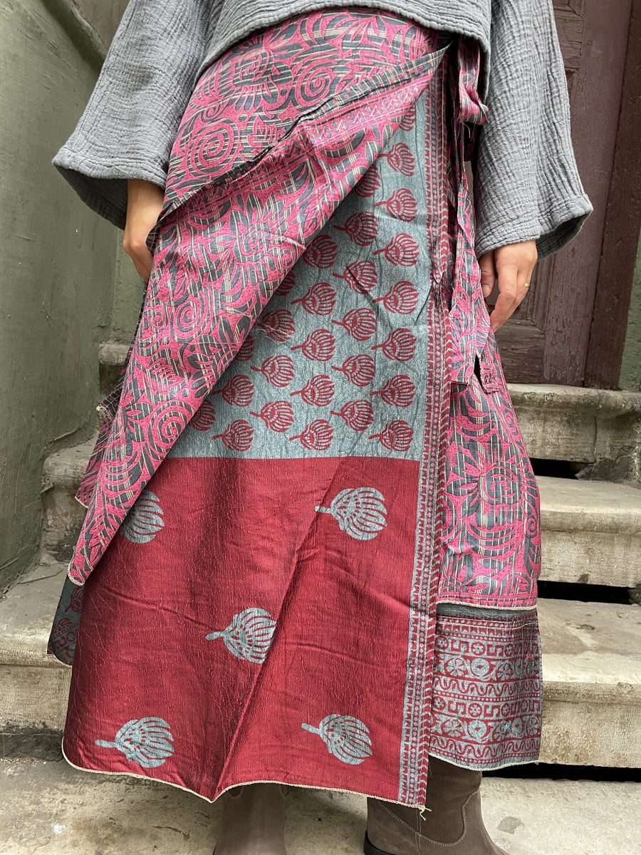 Bohem_cift_Tarafli_Nepal_Baglamali_ipek_Etek_-_Pembe_Gri