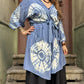 Bohem Batik desenli kimono, %100 viskon kumaştan el yapımı, M-XL bedenlere uygun, rahat ve şık bohem tarzda uzun kimono.